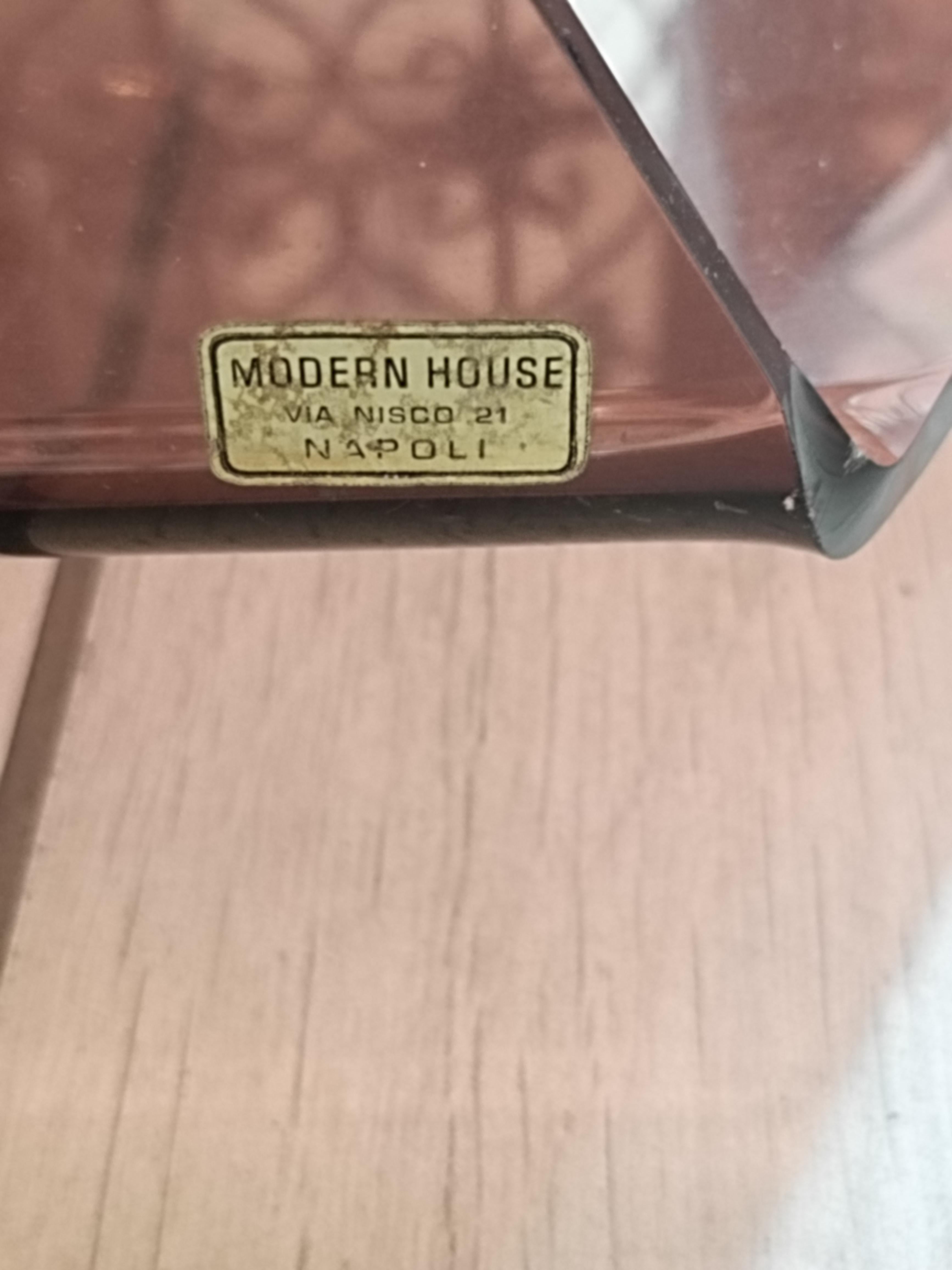 Carrellino Bar in Lucite Trasparente e Fume', Italia 1970s Bon état - En vente à Naples, IT