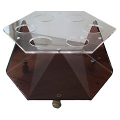 Carrellino Bar in Lucite Trasparente e Fume', Italia 1970s