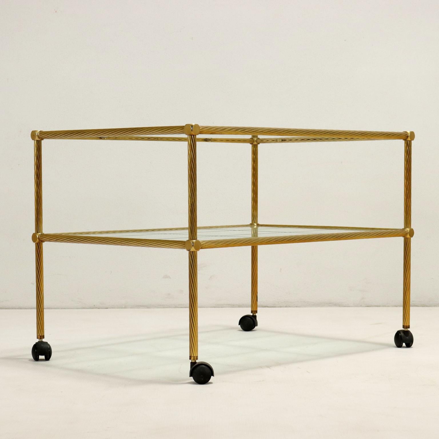 80s glass and brass trolley For Sale 2