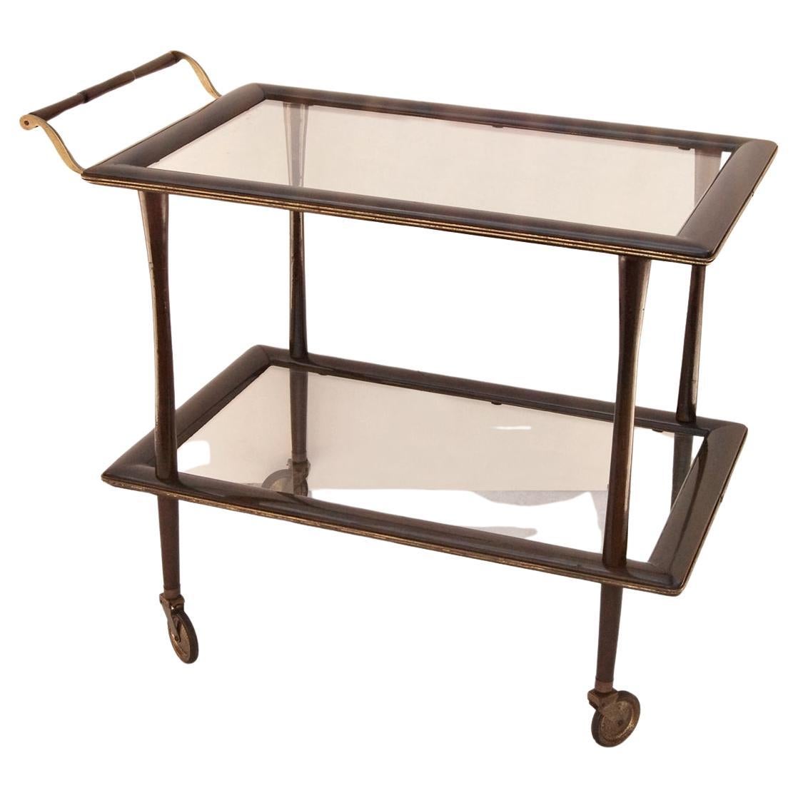 Caesar Lacquer Bar Trolley, Year 1950  For Sale