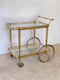 Brass and glass bar cart, "Imperial Gold Bar Cart," 1970s
