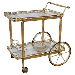 Brass and glass bar cart, "Imperial Gold Bar Cart," 1970s
