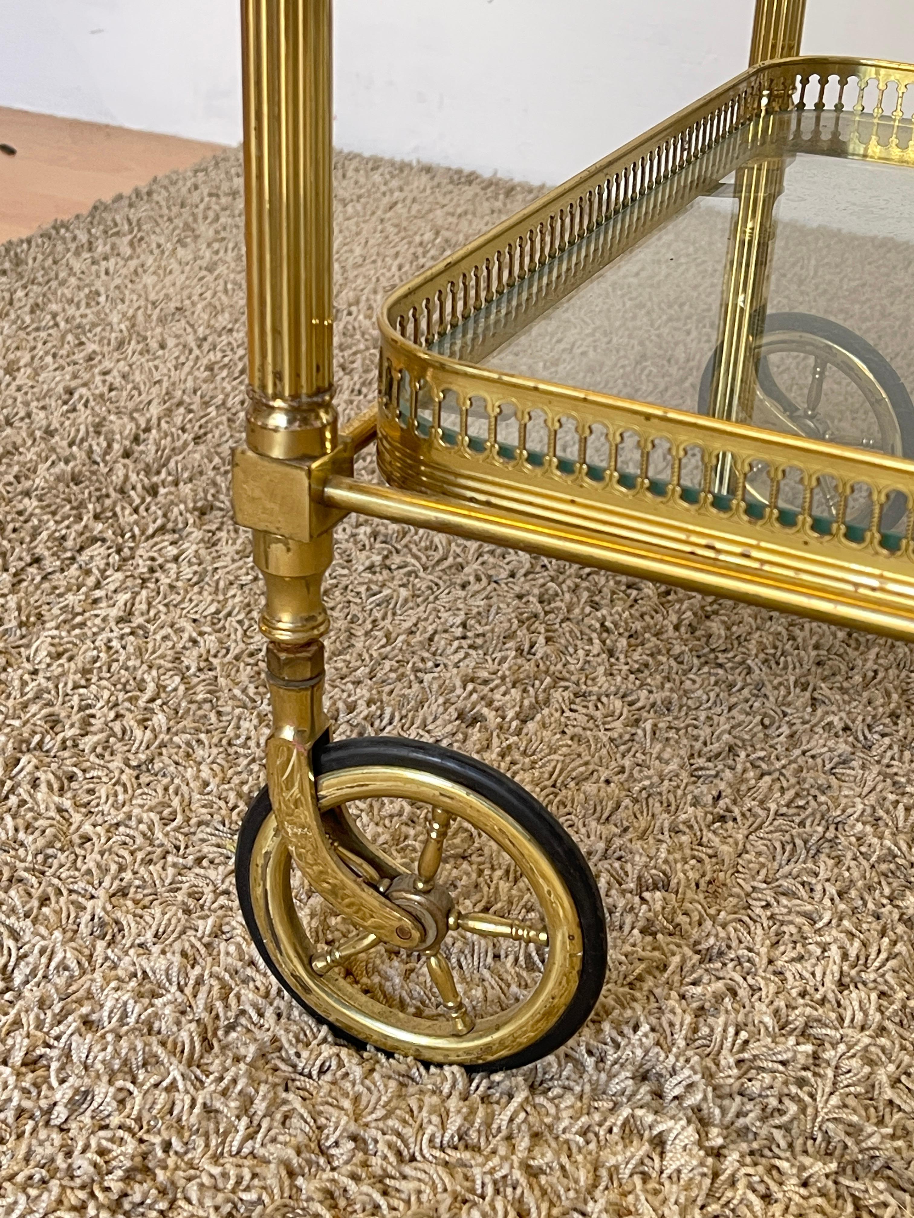 Italiano Carrello bar in ottone 