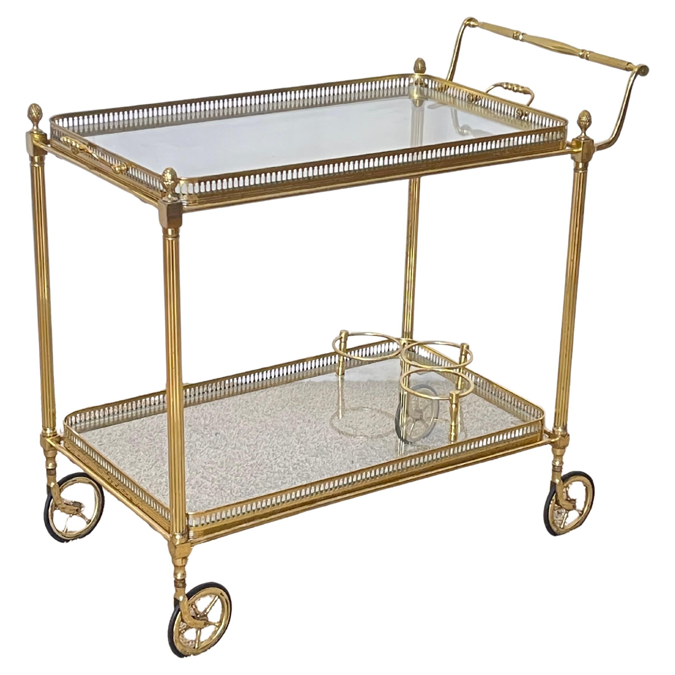 Carrello bar in ottone "Parisienne", Francia, anni
70