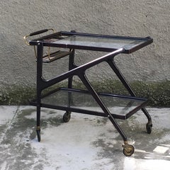 Carrello Bar Modernista in Mogano - Attribuito a C. Lacca - Italia - Anni '50