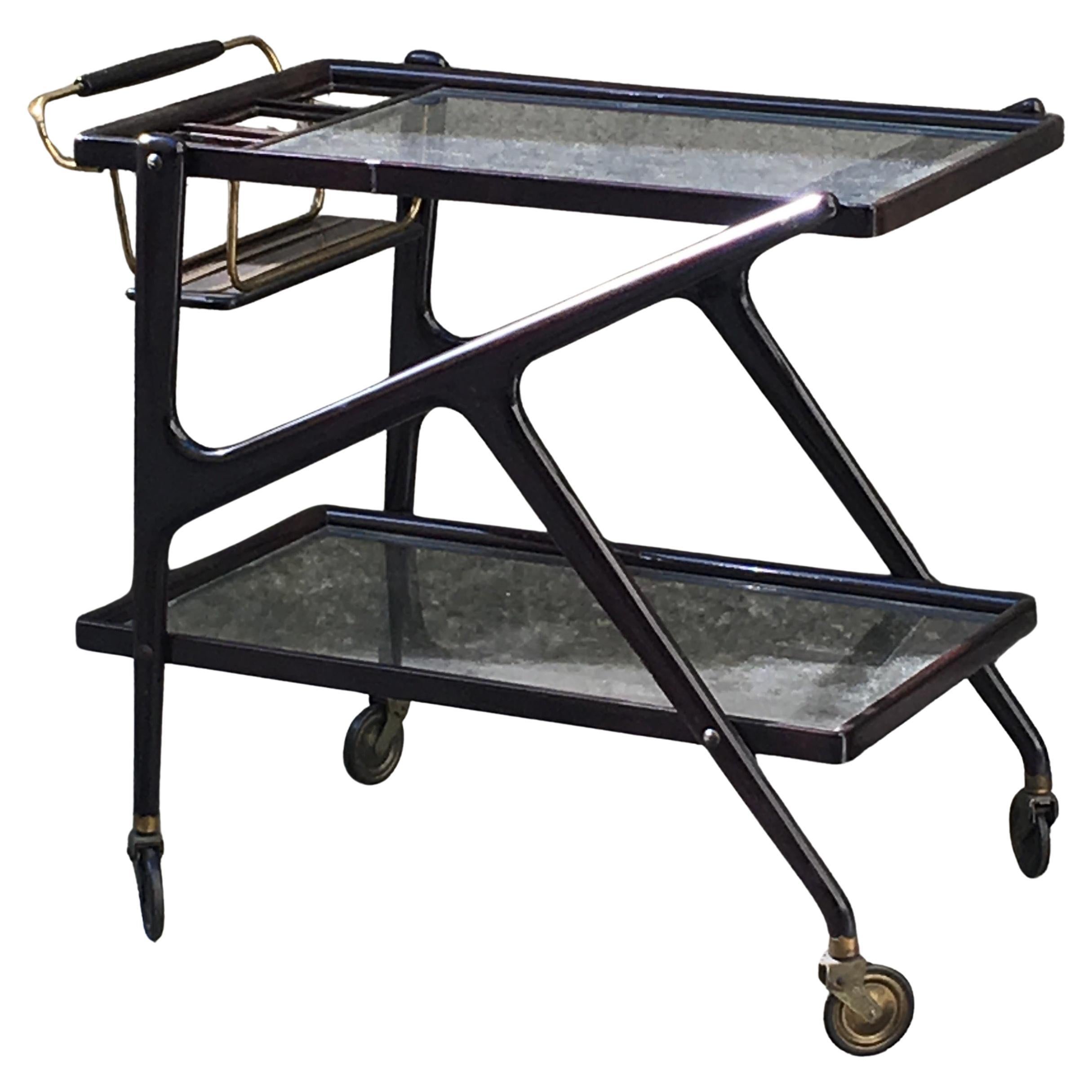 Modernistischer Barwagen aus Mahagoni - zugeschrieben C. Lack - Italien - 1950er Jahre im Angebot