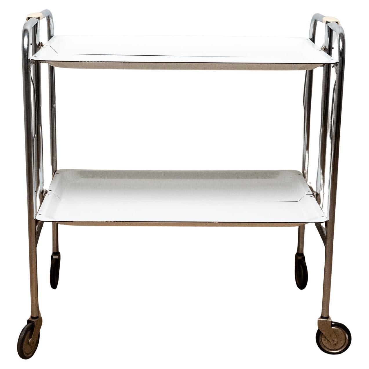 Chariot de bar ou de cuisine en plastique et métal chromé, 1970 en vente