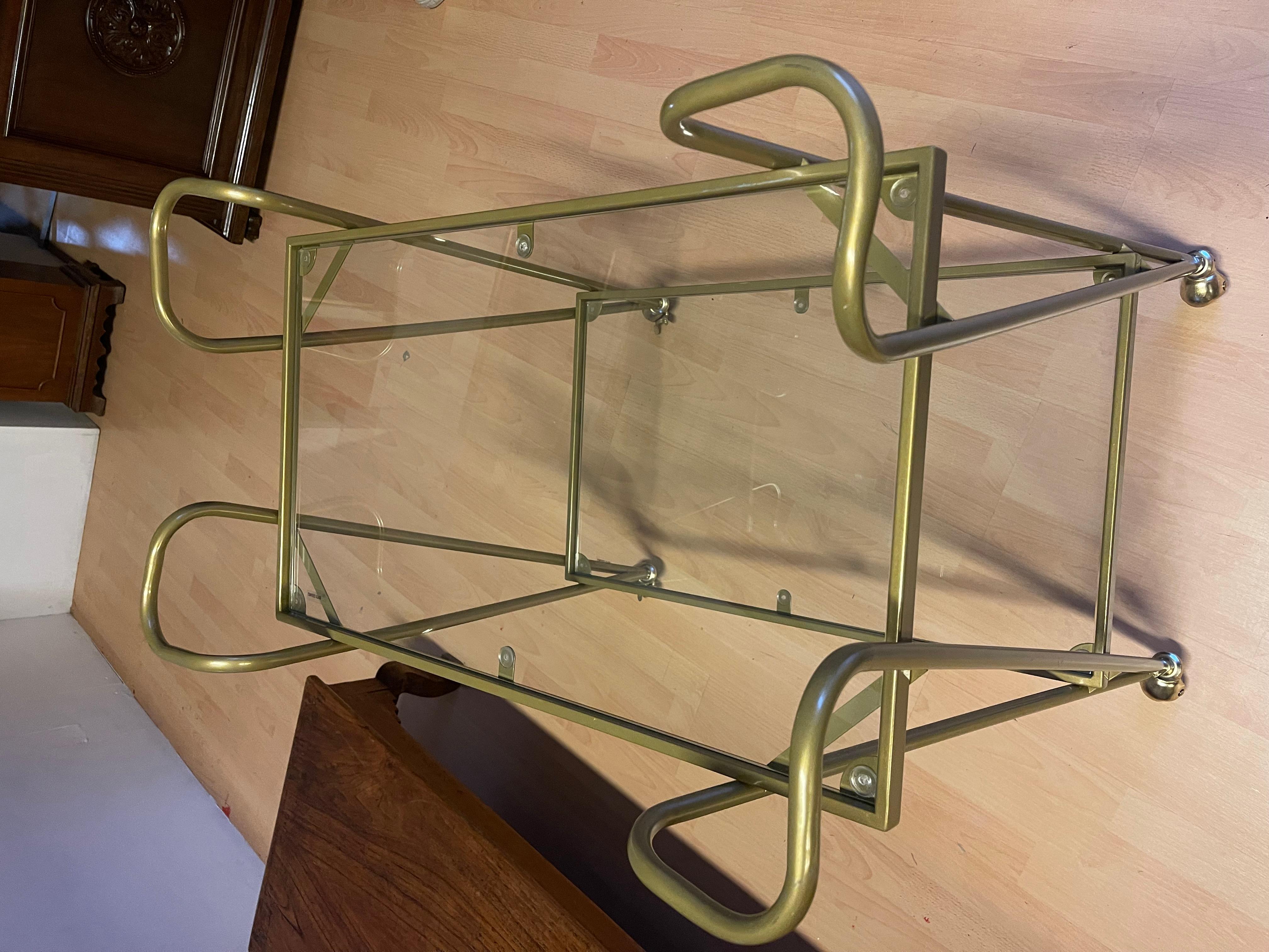 Altro Carrello bar vintage in metallo ottonato, stile modernista italiano anni '90 in vendita