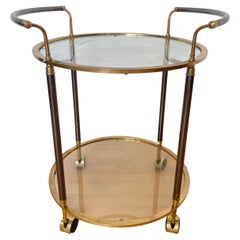 Vintage Brass and Glass Bar Trolley - 1960s, Elegant Design