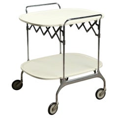 Kartell "Gastone" White Trolley 1980s By Antonio Citterio and Oliver Low