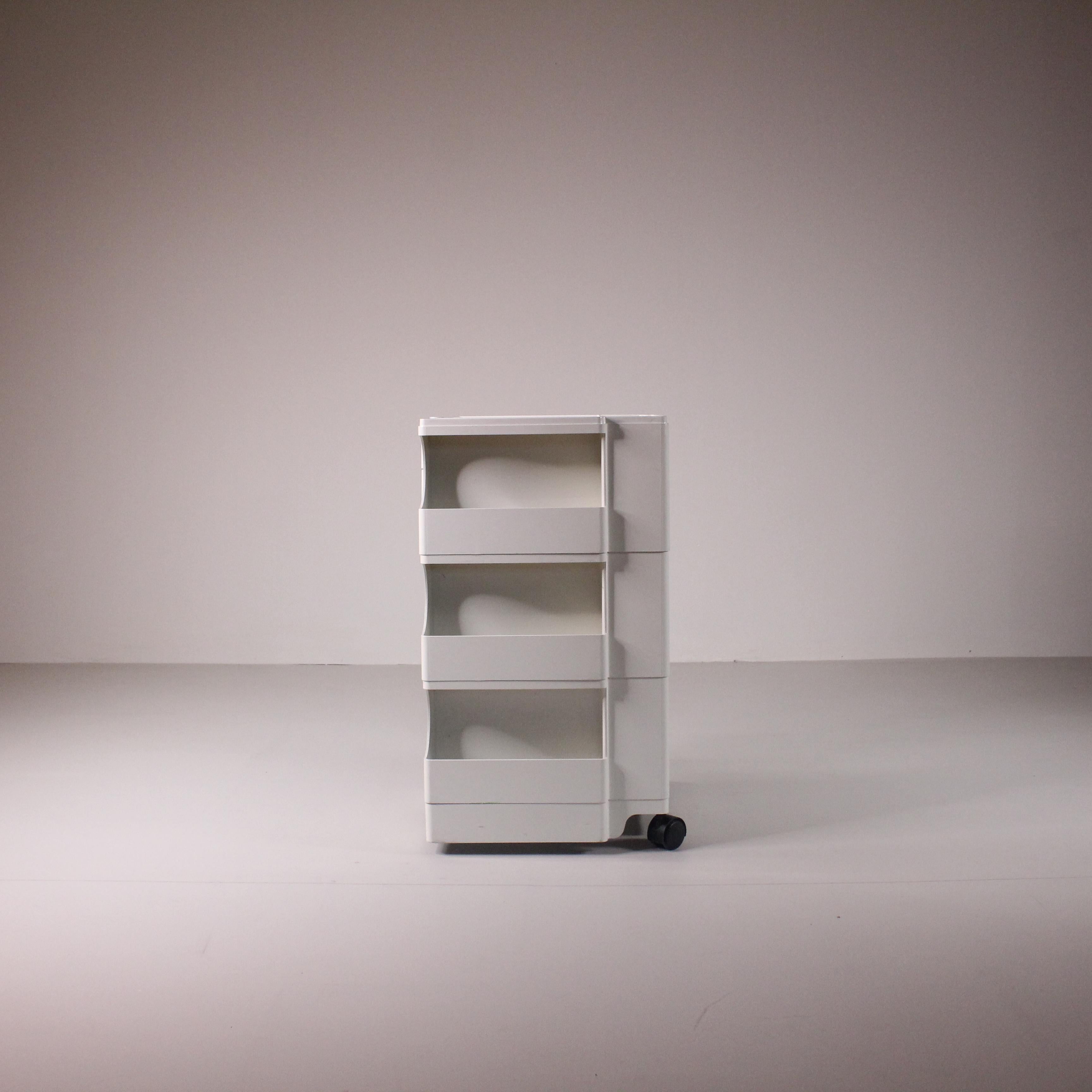 Space Age Boby white trolley, Joe Colombo, Bieffeplast For Sale
