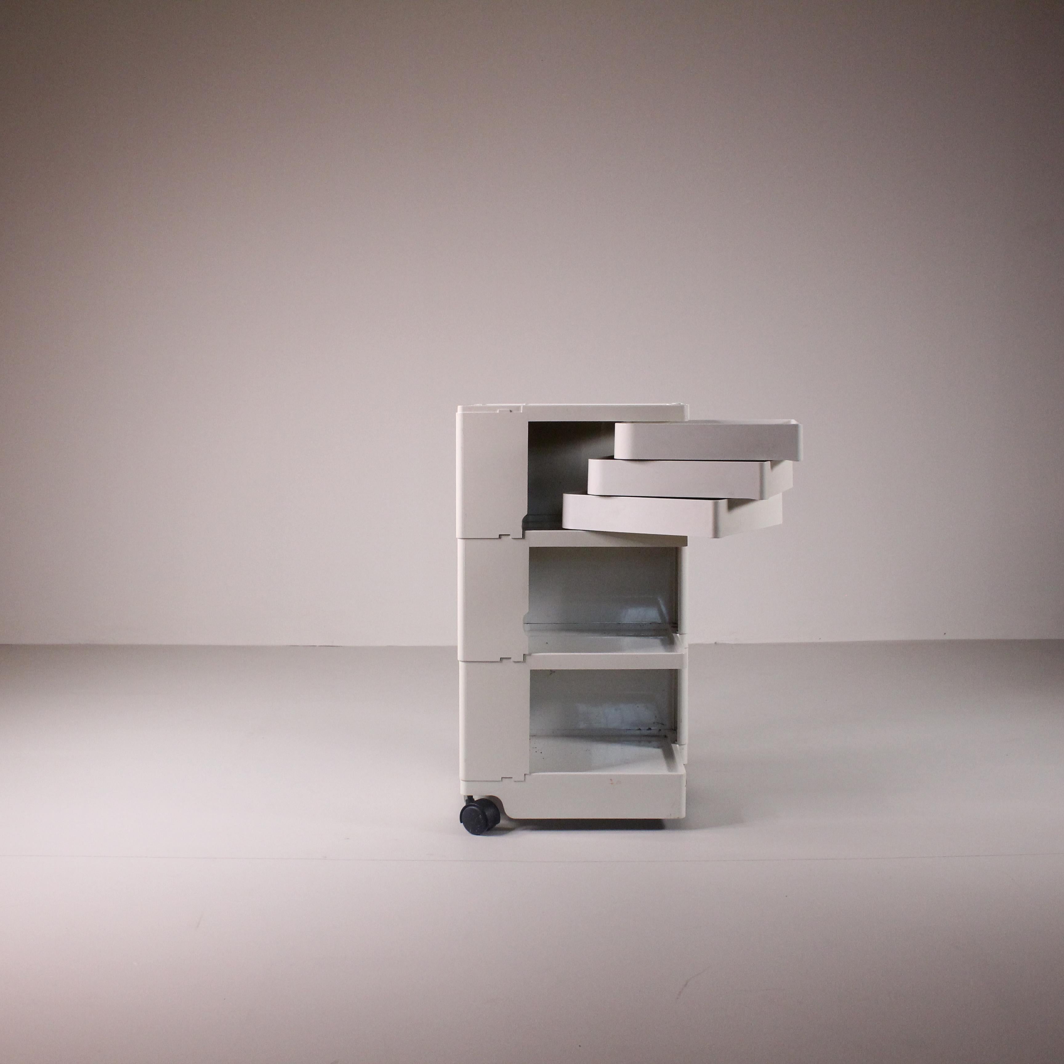 Italian Boby white trolley, Joe Colombo, Bieffeplast For Sale