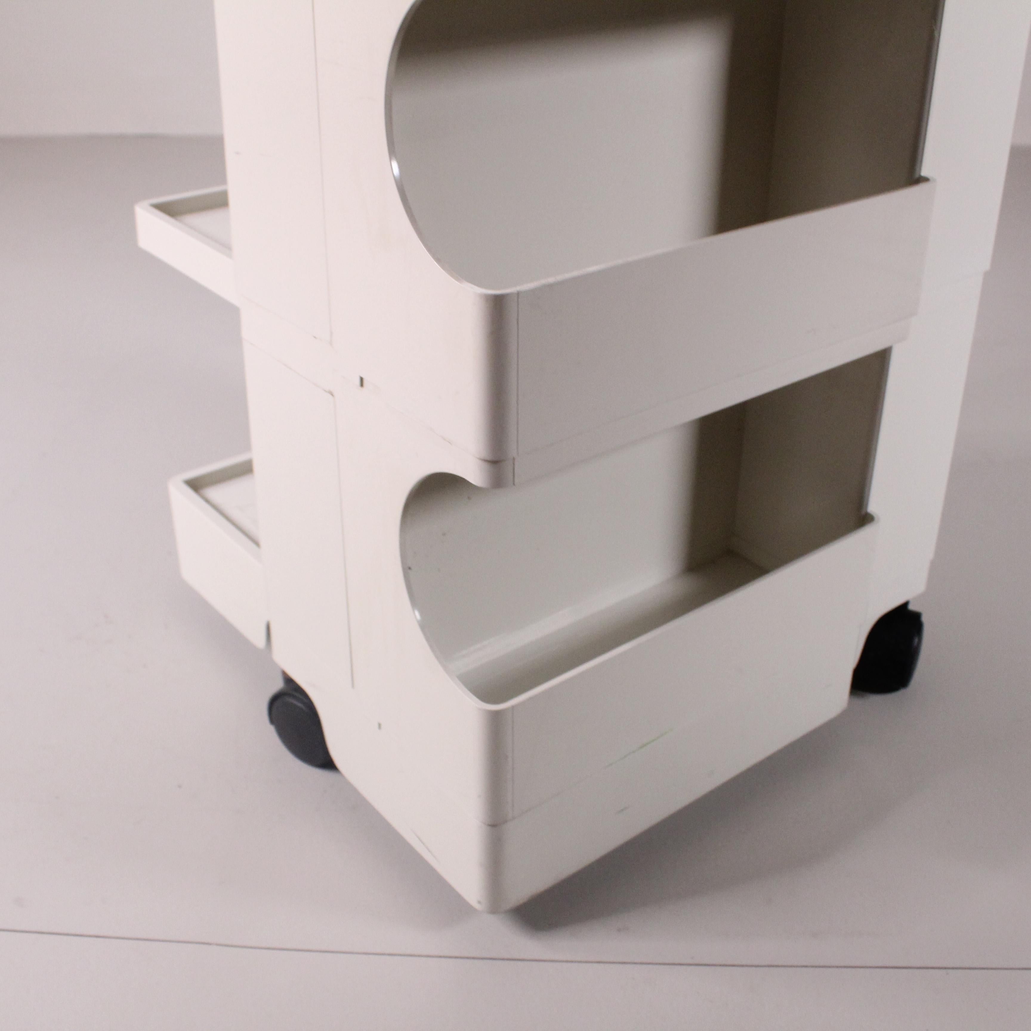 Plastic Boby white trolley, Joe Colombo, Bieffeplast For Sale