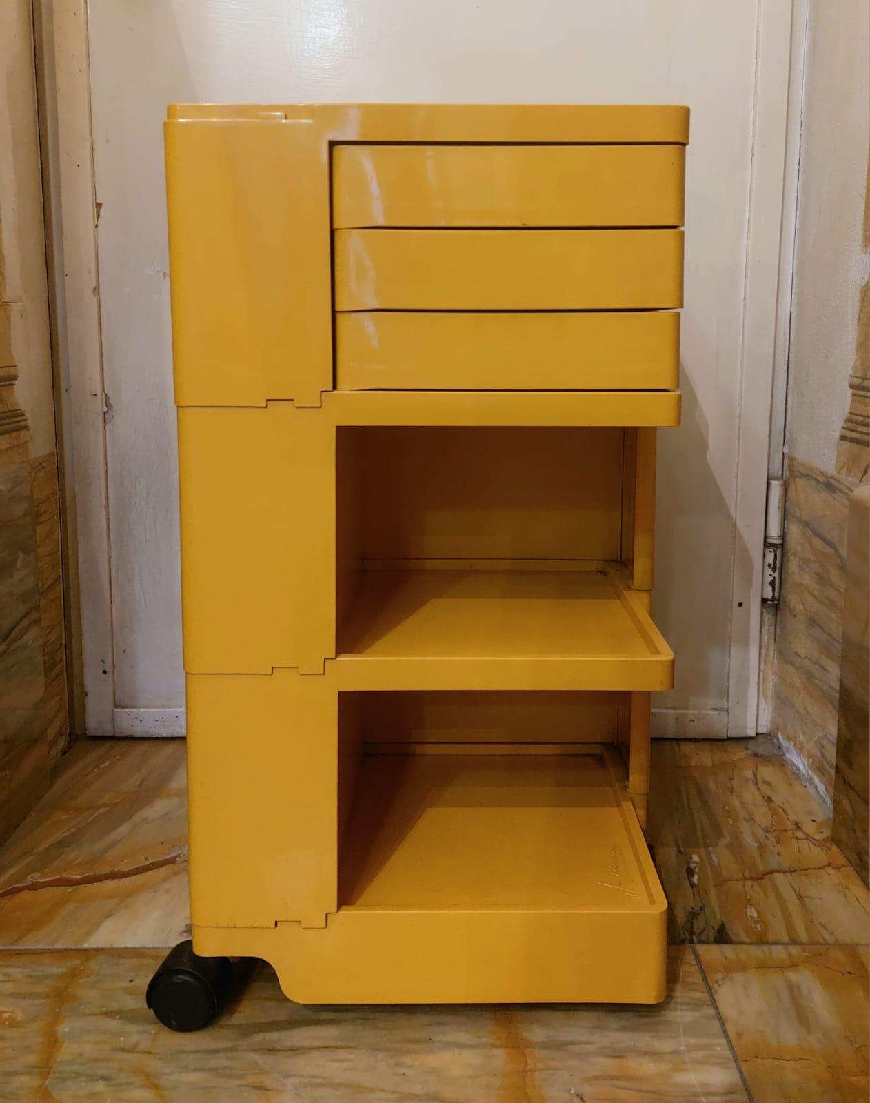 Modern Boby yellow trolley, by Joe Colombo for Bieffeplast For Sale