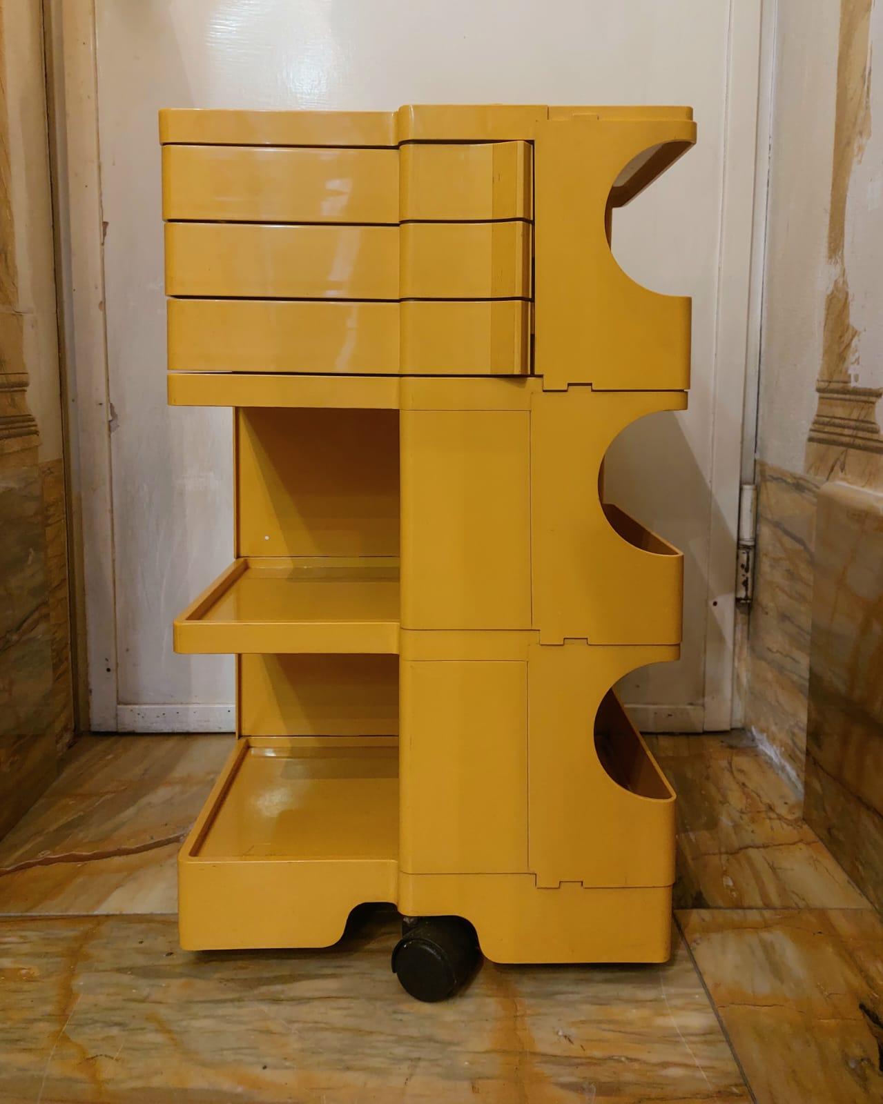 Italian Boby yellow trolley, by Joe Colombo for Bieffeplast For Sale