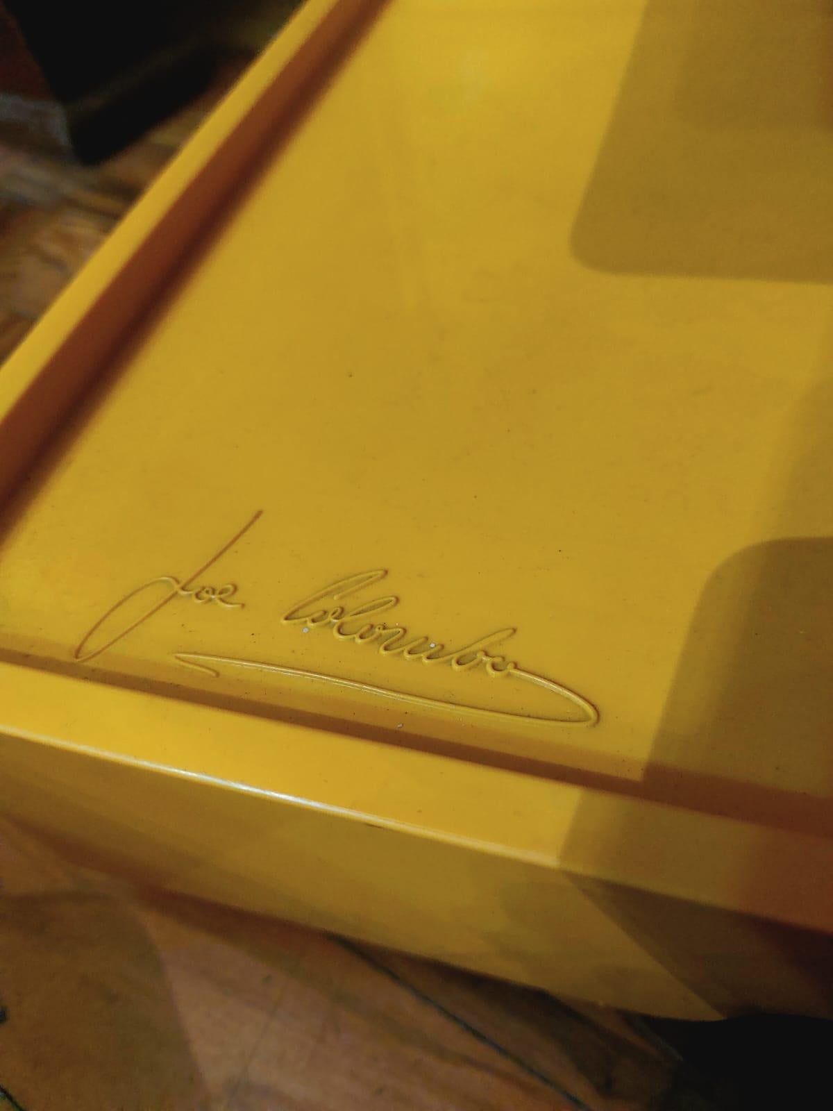 Plastic Boby yellow trolley, by Joe Colombo for Bieffeplast For Sale