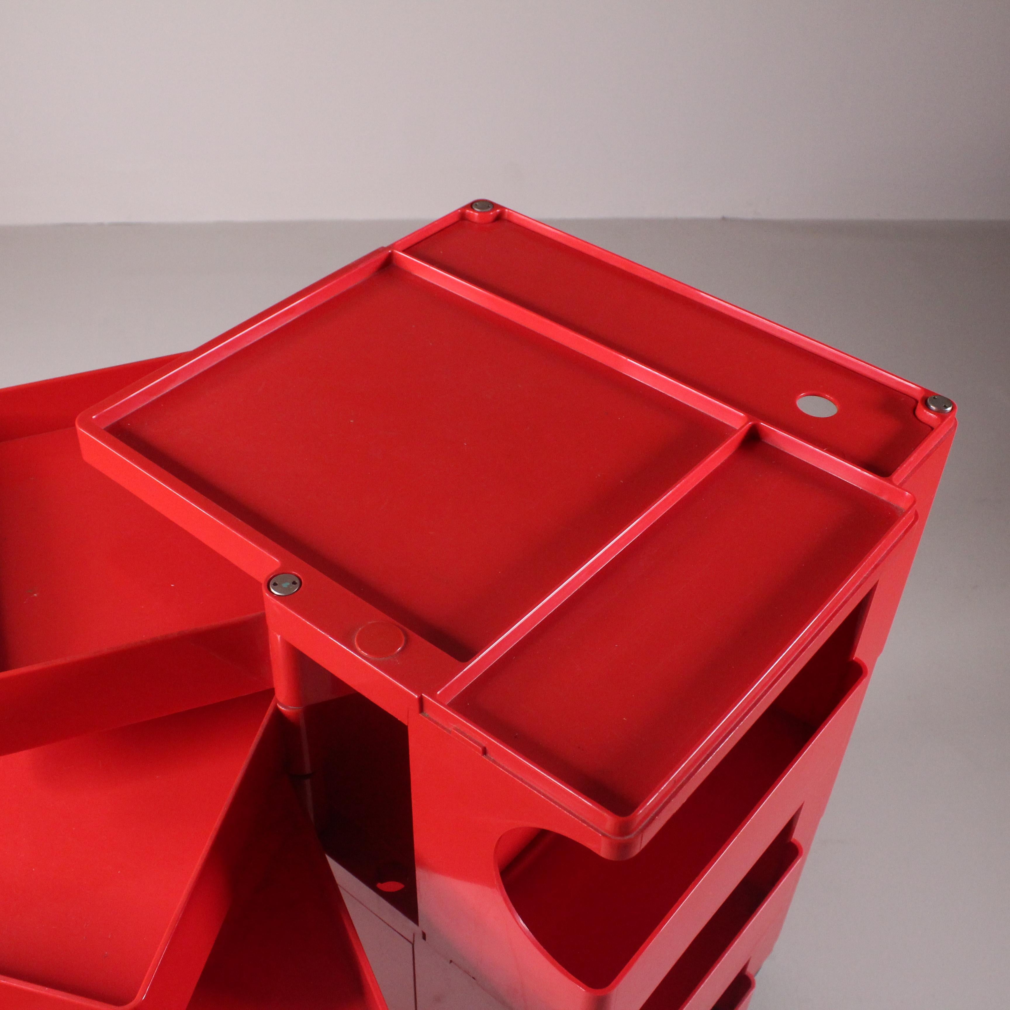 Late 20th Century Red Boby Trolley, Joe Colombo, Bieffeplast For Sale