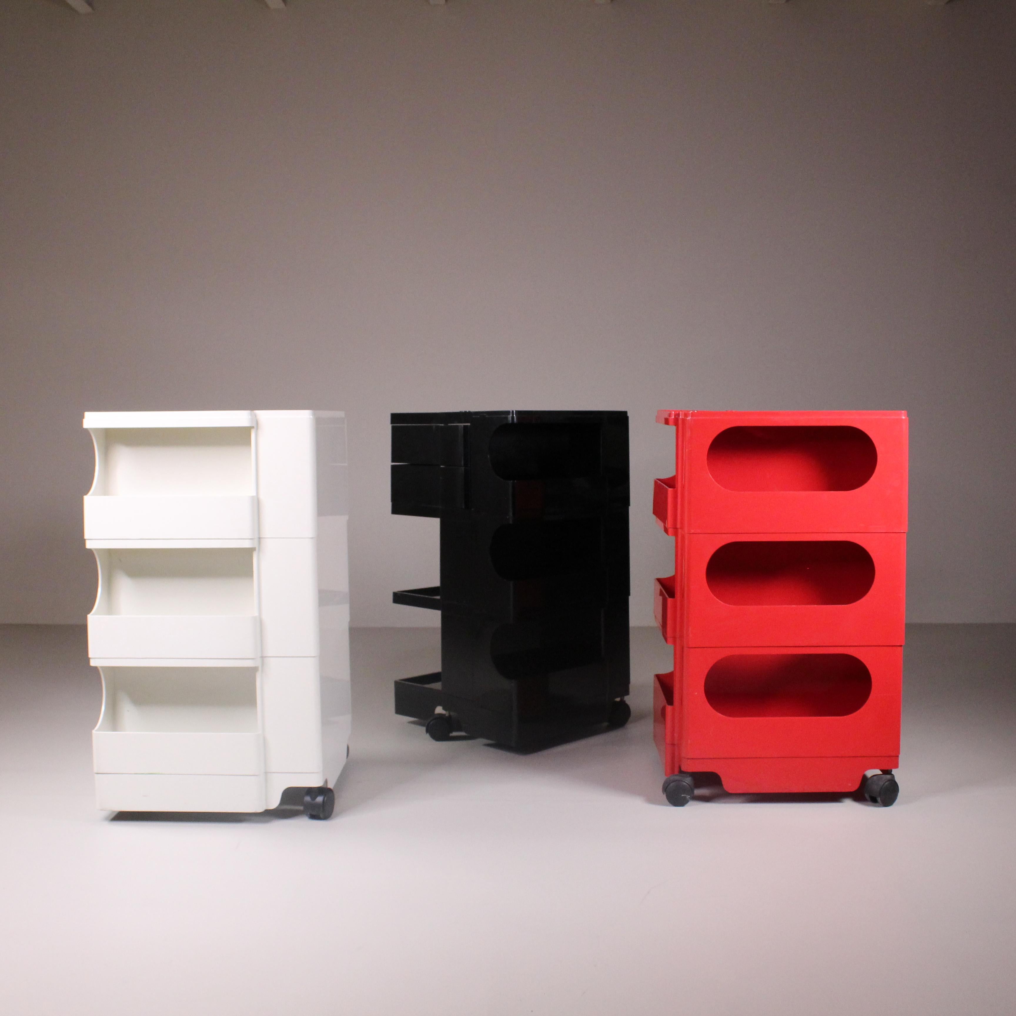 Plastic Red Boby Trolley, Joe Colombo, Bieffeplast For Sale