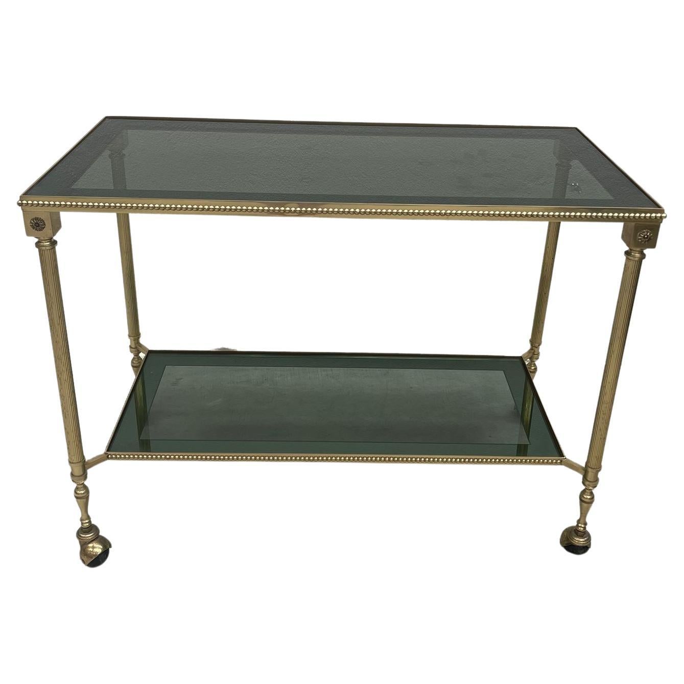Trolley With Silvered Brass Glazing For Sale