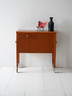 Carrello contenitore vintage scandinavo in mogano