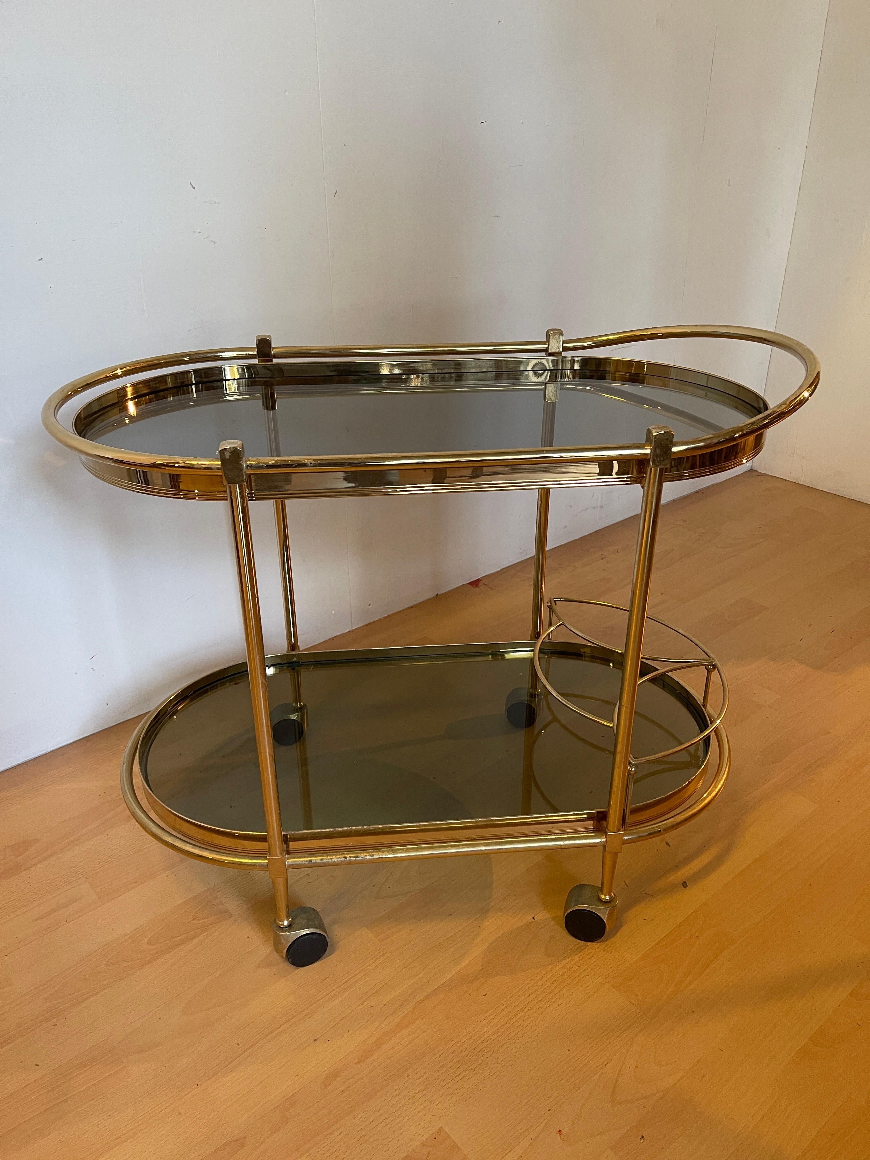 Altro Carrello da bar italiano vintage in ottone degli anni '90 in vendita