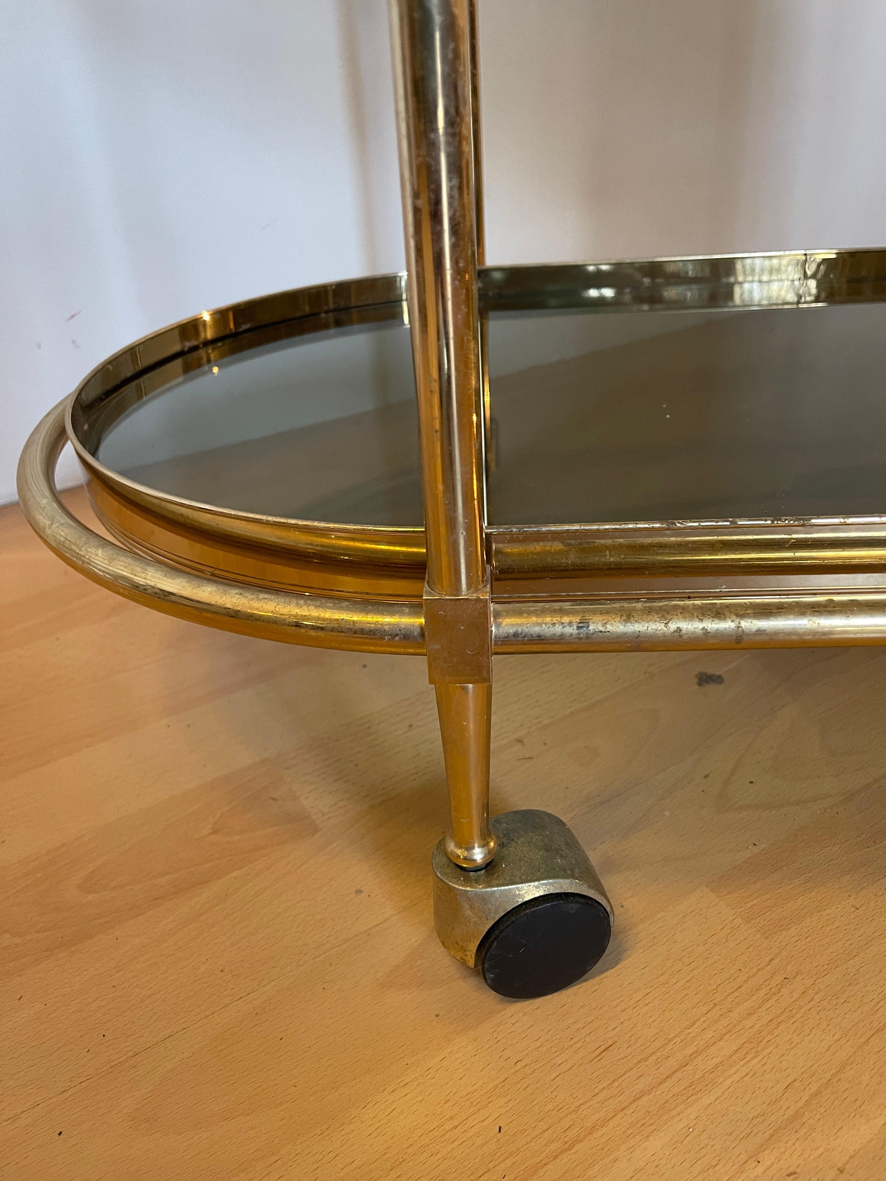 Carrello da bar italiano vintage in ottone degli anni '90 In condizioni buone in vendita a Cantù, IT