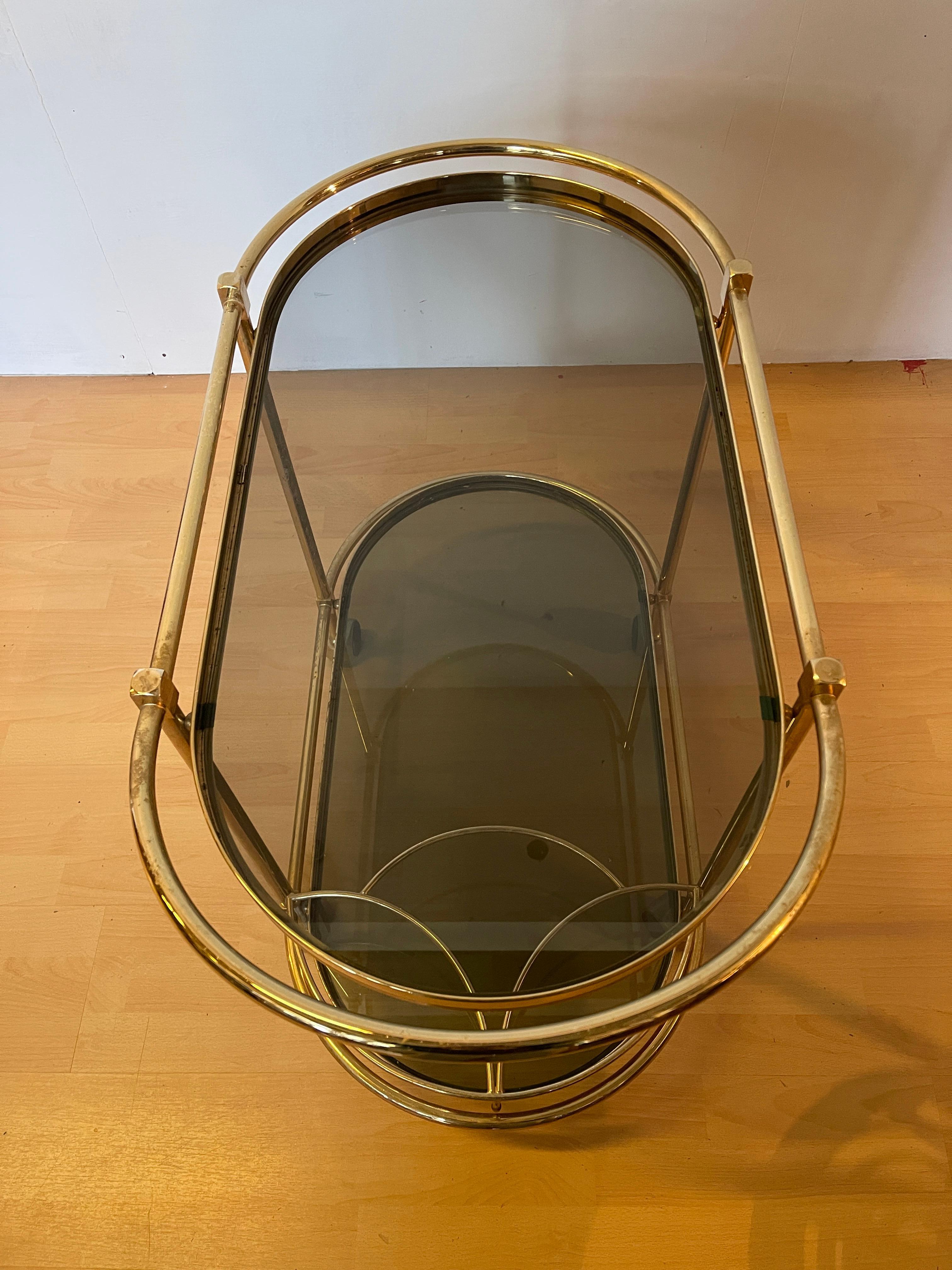 20th Century Carrello da bar italiano vintage in ottone degli anni '90 in vendita