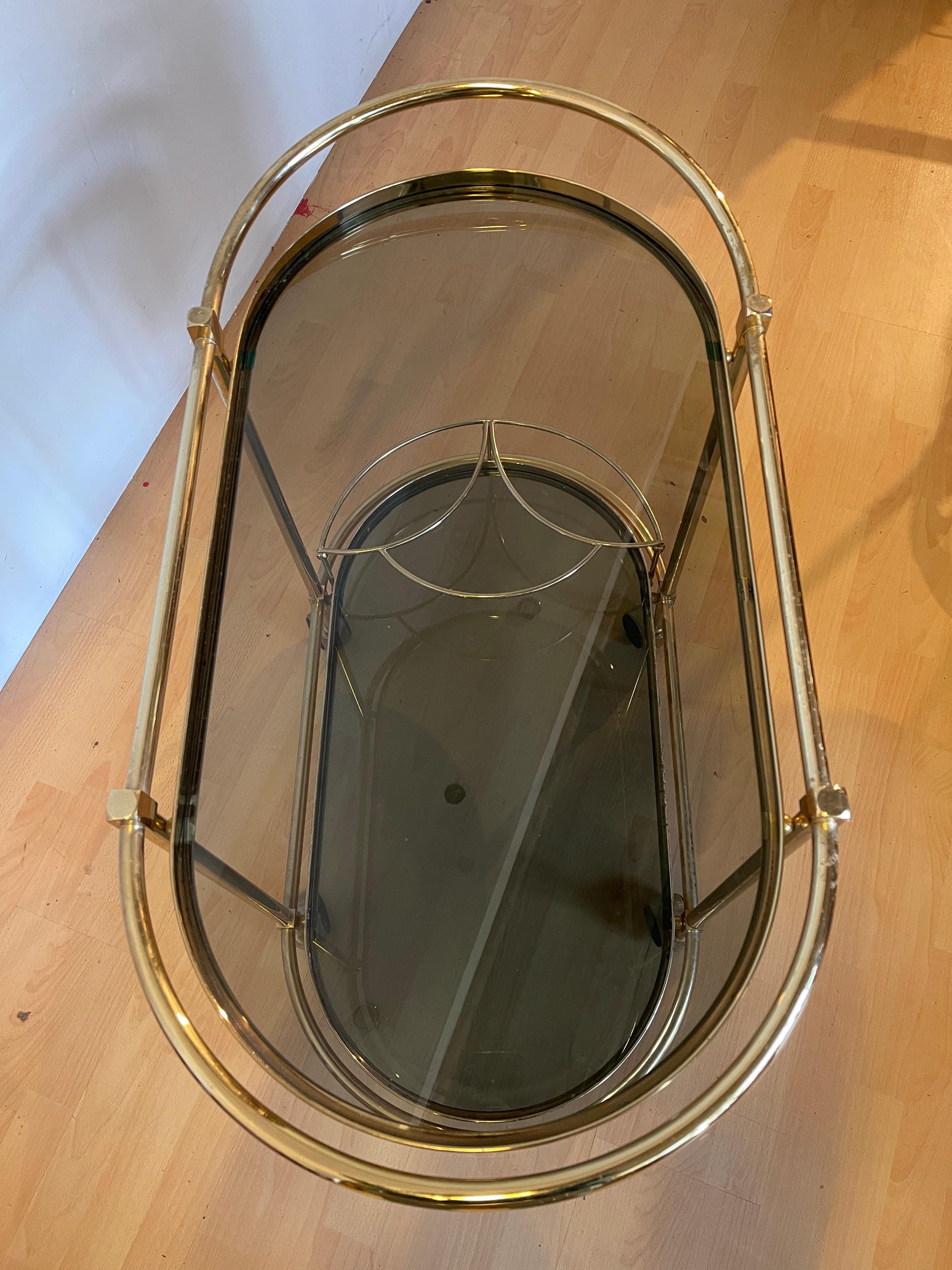 Carrello da bar italiano vintage in ottone degli anni '90 in vendita 2