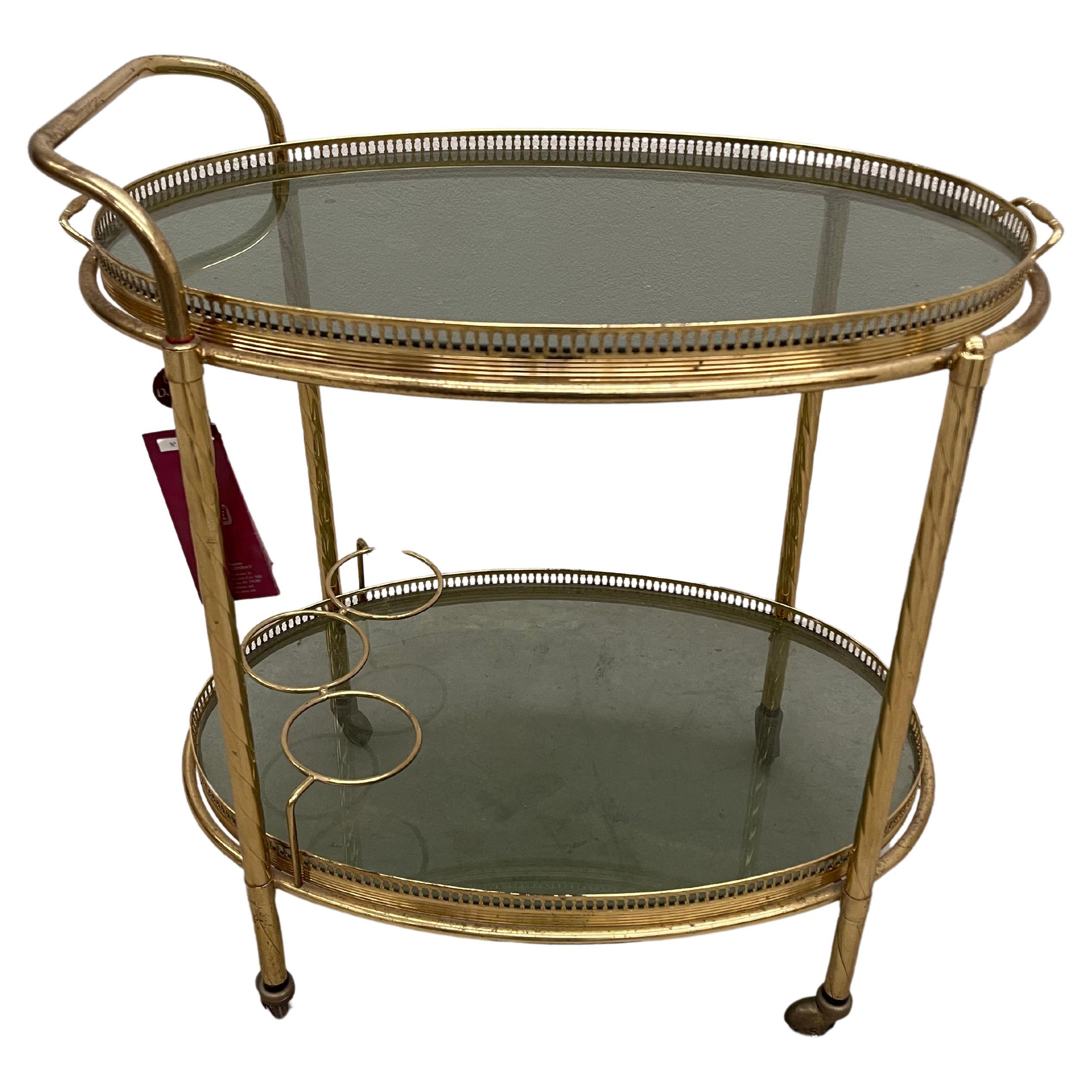 Vintage brass bar food trolley