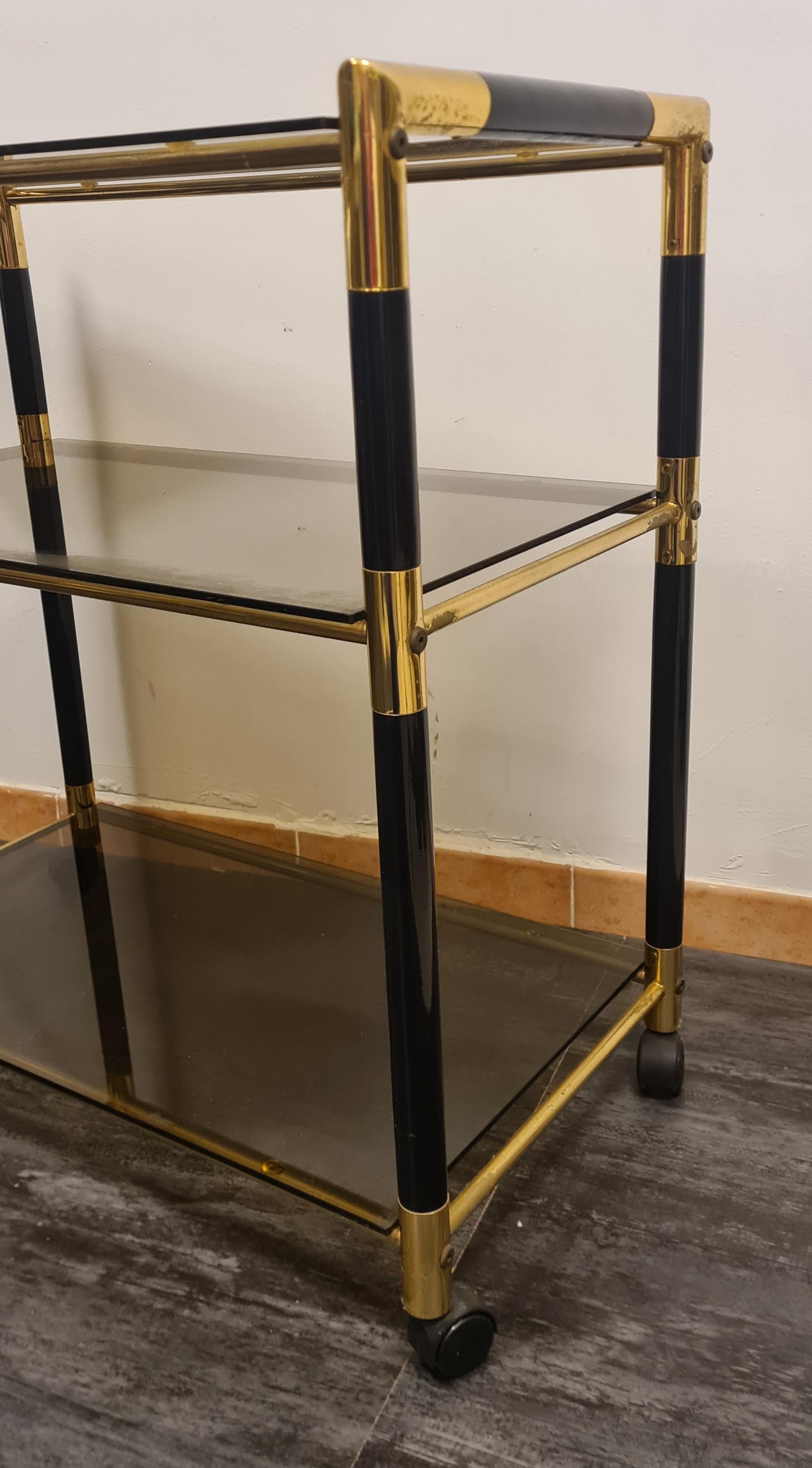 Tommaso Barbi's trolley in wood and brass 1