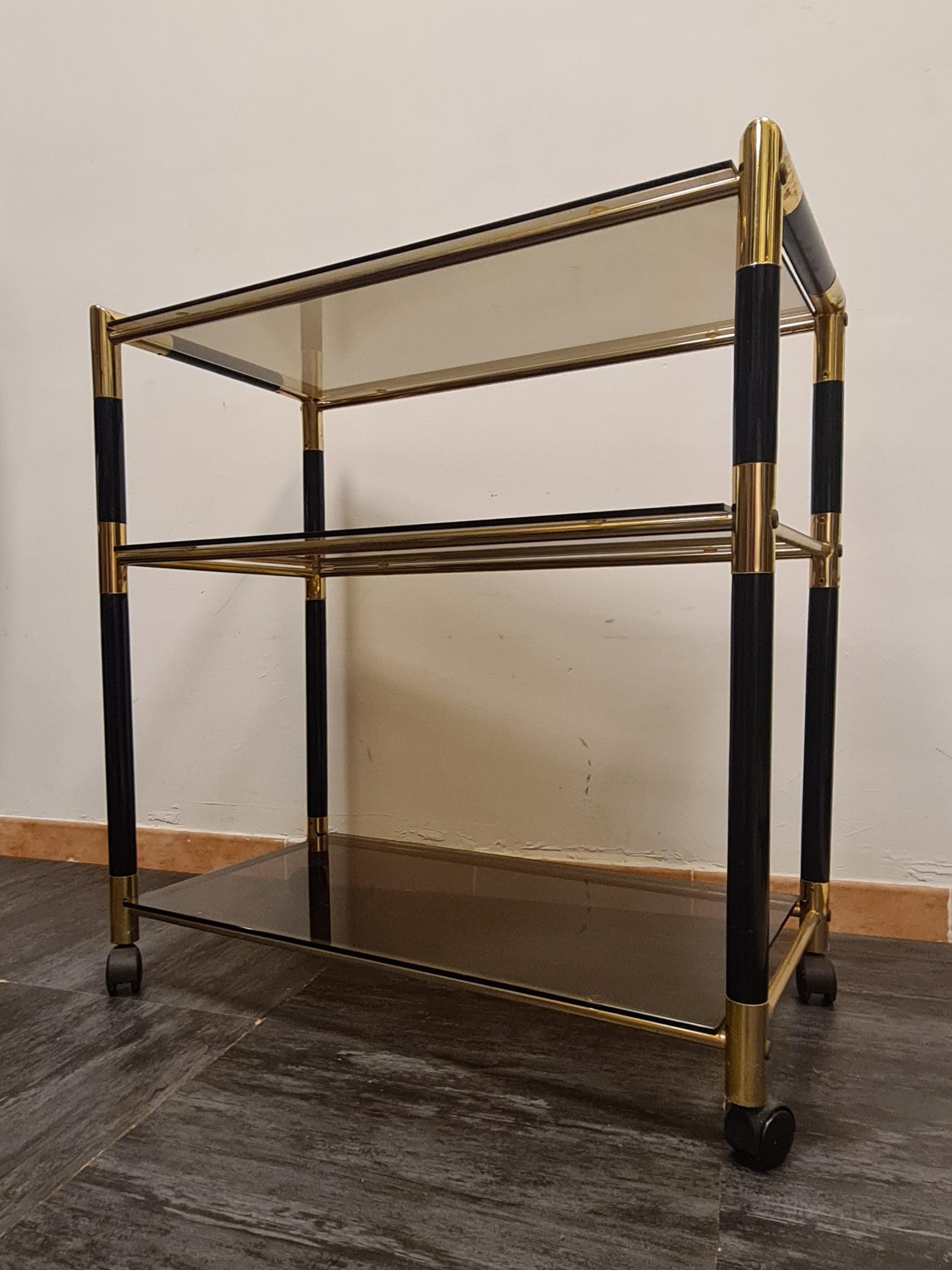 Tommaso Barbi's trolley in wood and brass 3