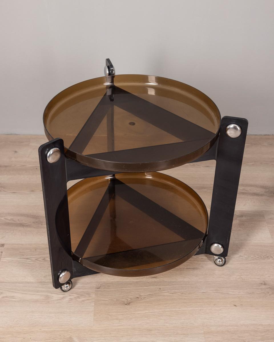 Italian Carrello e set di bicchieri e tazze vintage anni 70 design L.Massoni per Guzzini For Sale