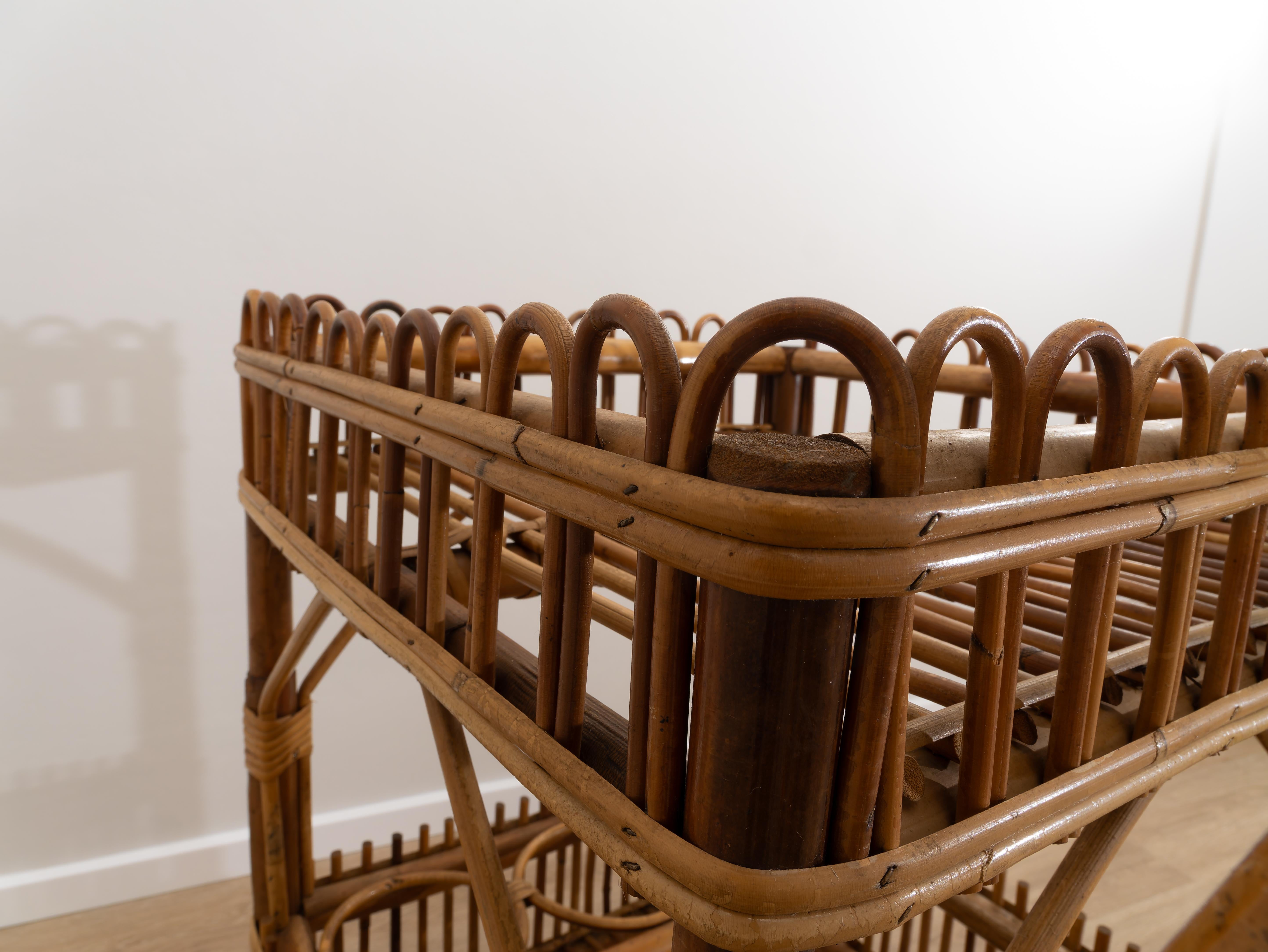 Mid-20th Century Bamboo trolley, 1960s For Sale
