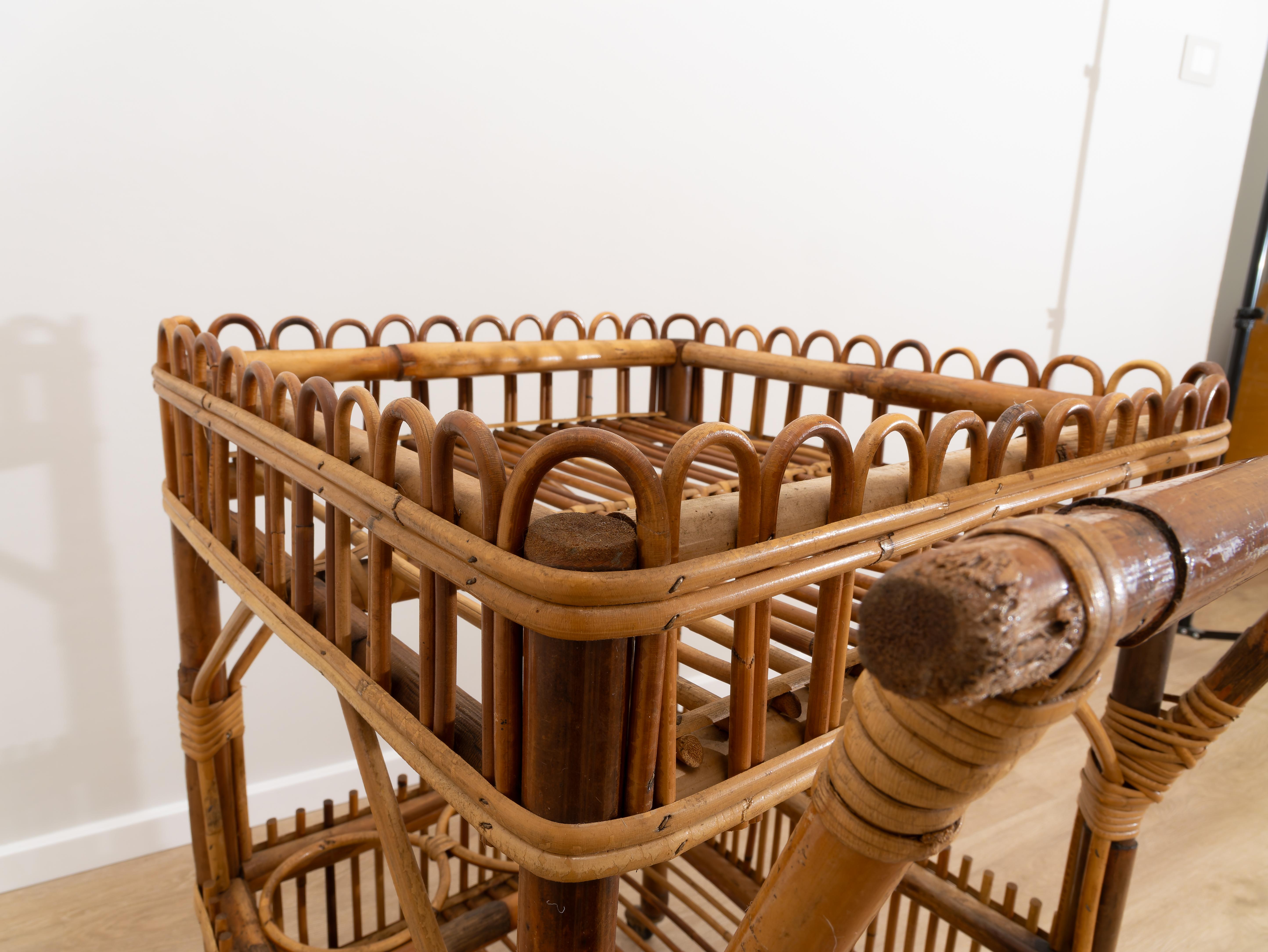 Metal Bamboo trolley, 1960s For Sale