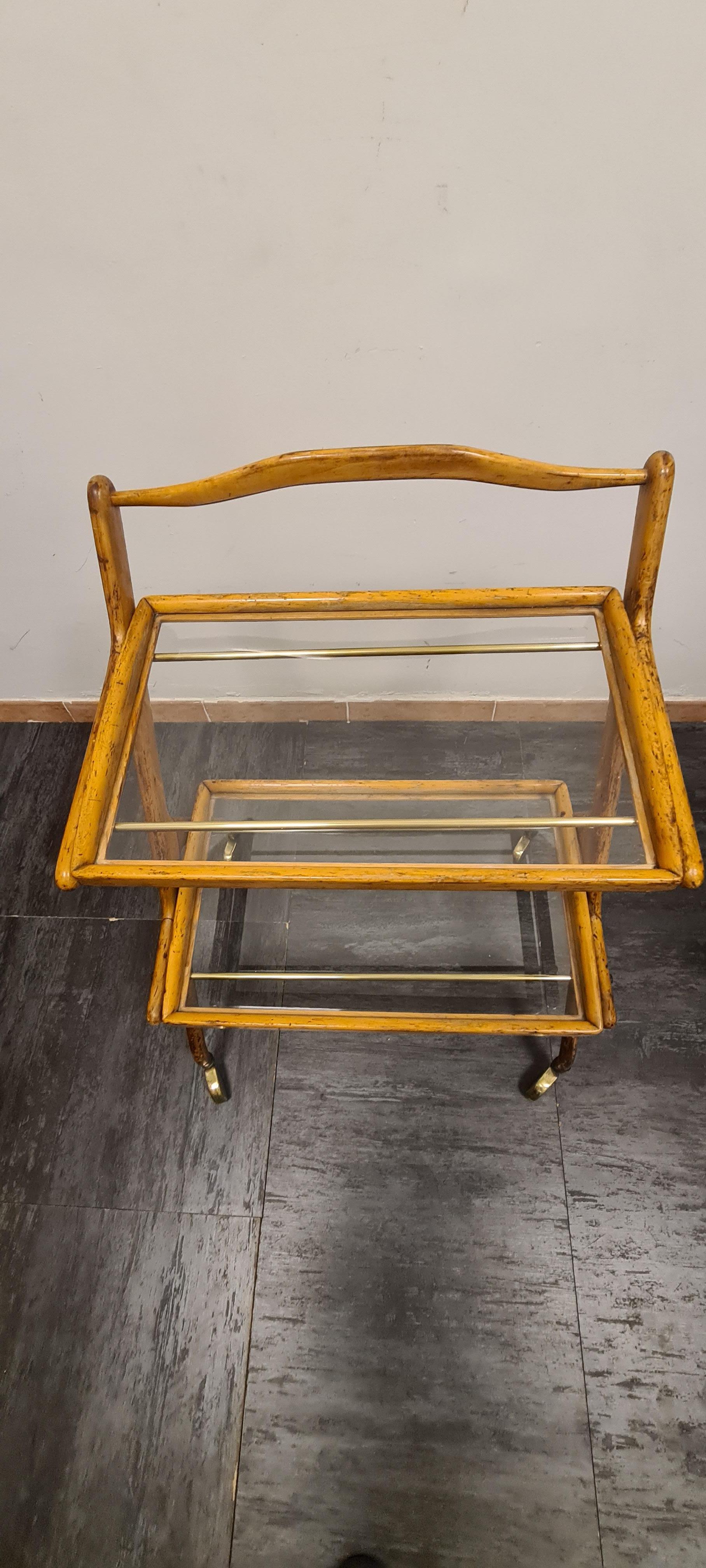 Ash cart with pull-out trays by Cesare Lacca 1950s 4