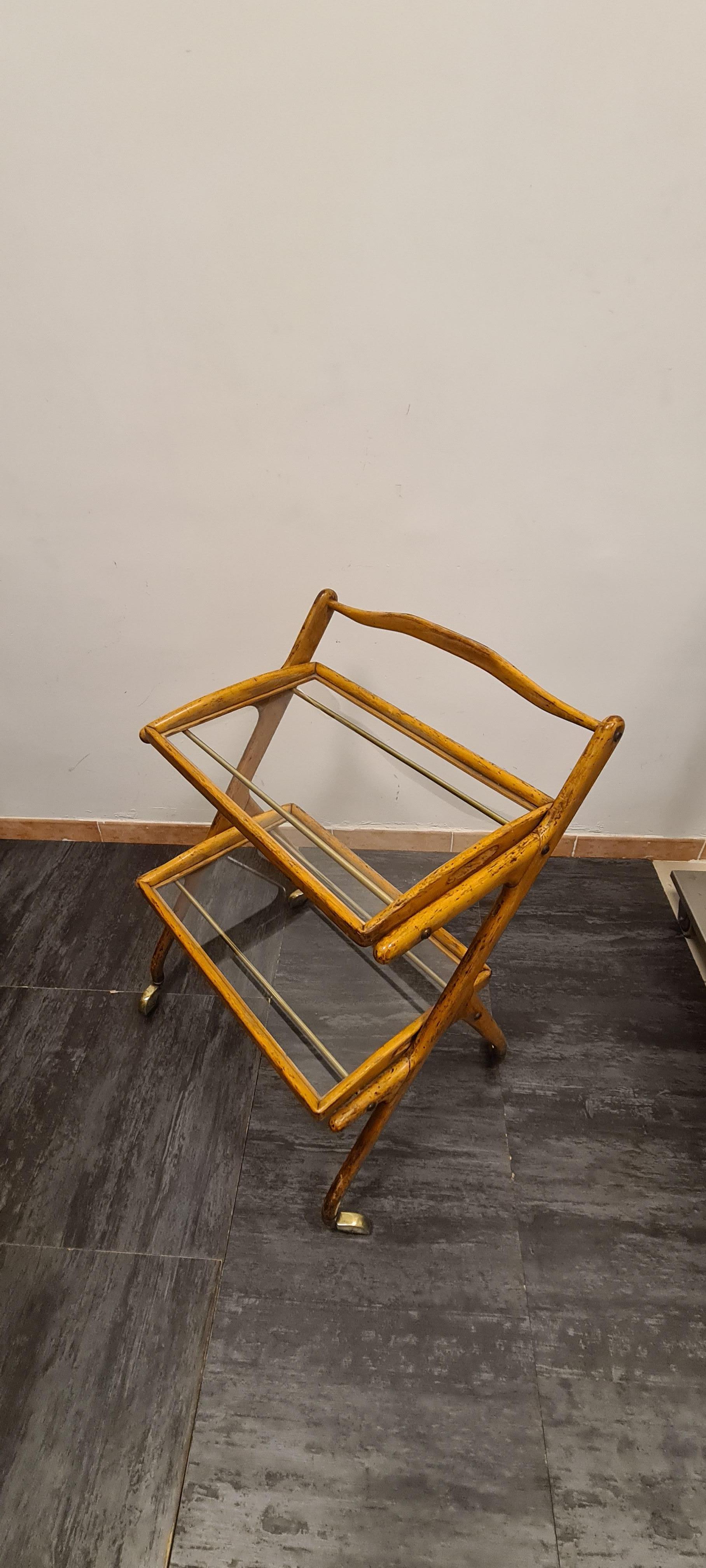 Ash cart with pull-out trays by Cesare Lacca 1950s 10