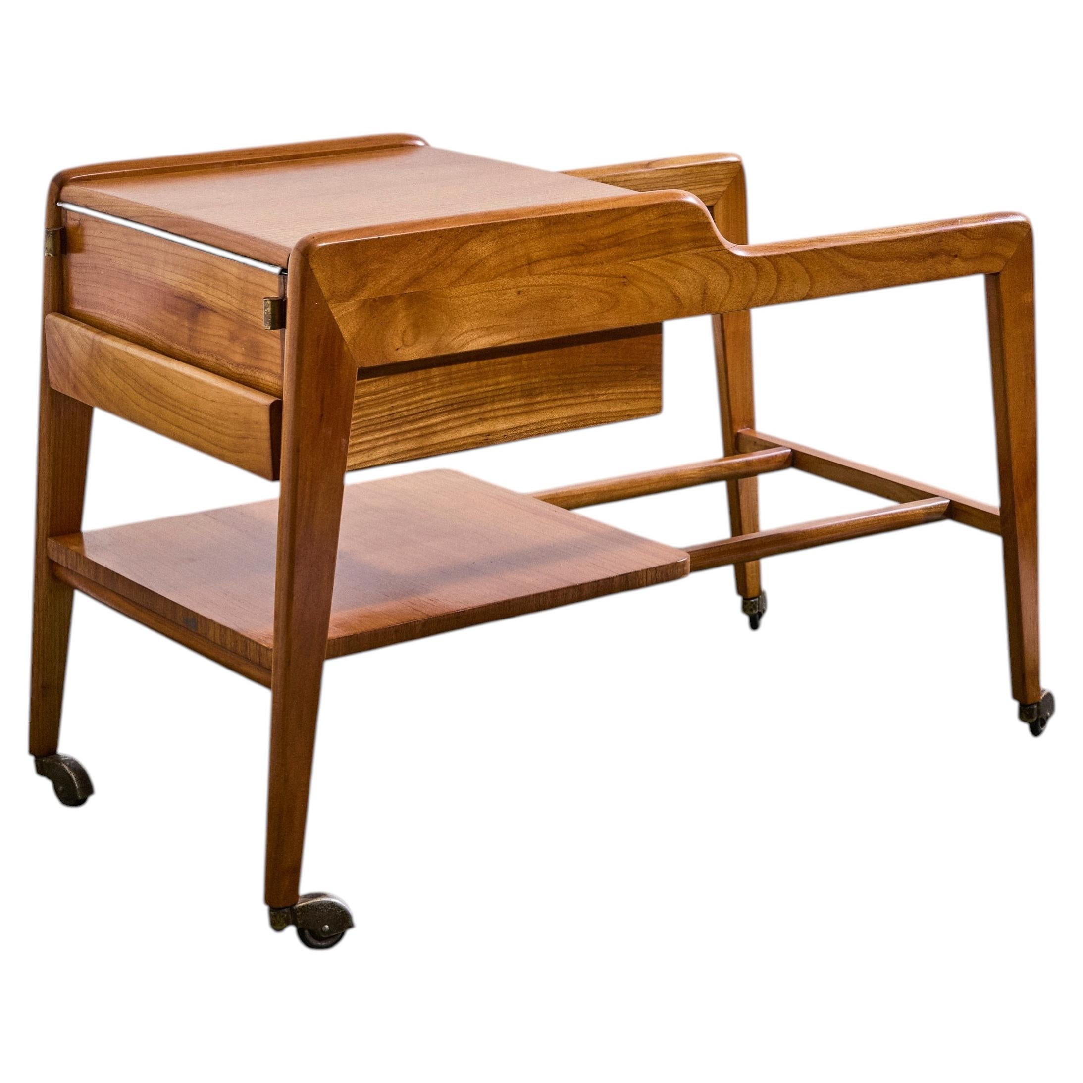 Wooden trolley School of Turin 1950s For Sale
