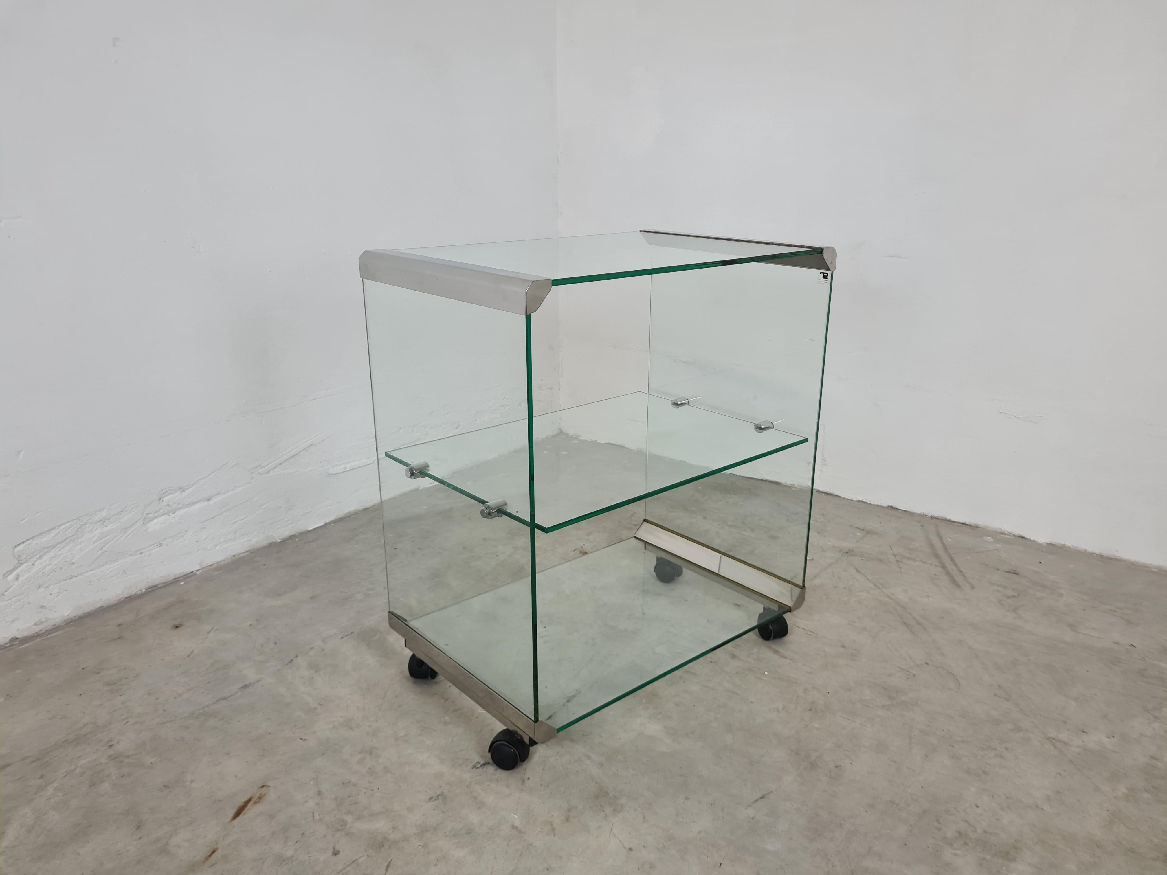 Wagen aus Glas und Aluminium von Gallotti & Radice (Italian) im Angebot