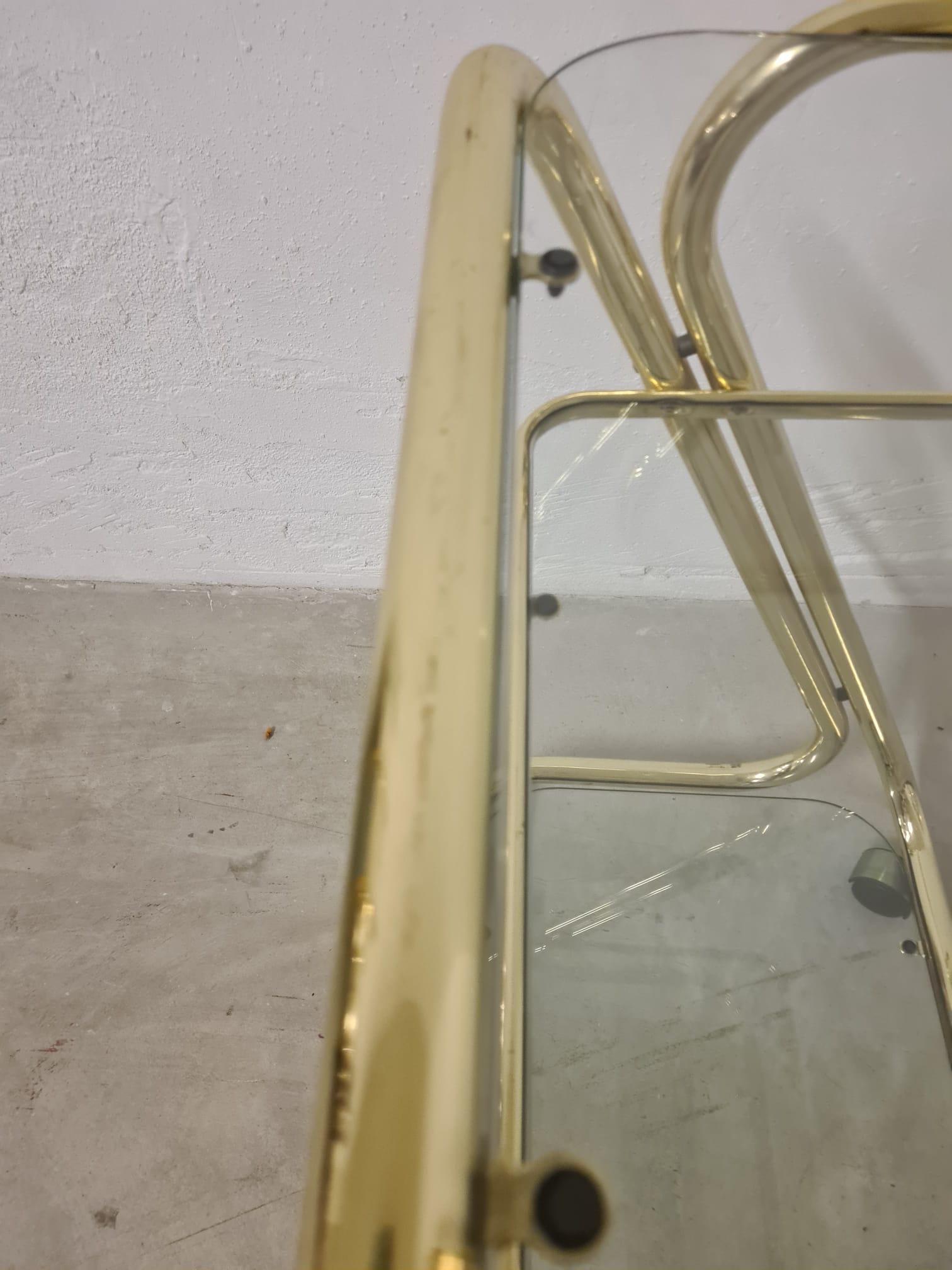 Carrello morex metallo dorato e vetro anni 80' In condizioni buone in vendita a Torino, IT