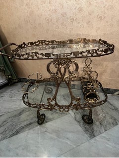 Carrello Porta Vivande Liberty in ottone ‘900