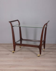 Lebensmittelwagen aus Holz und Glas aus den 1940er Jahren Italienisches Design