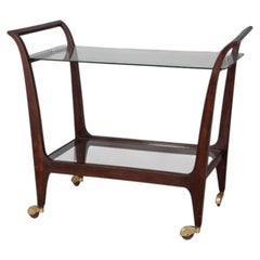 Lebensmittelwagen aus Holz und Glas aus den 1940er Jahren Italienisches Design