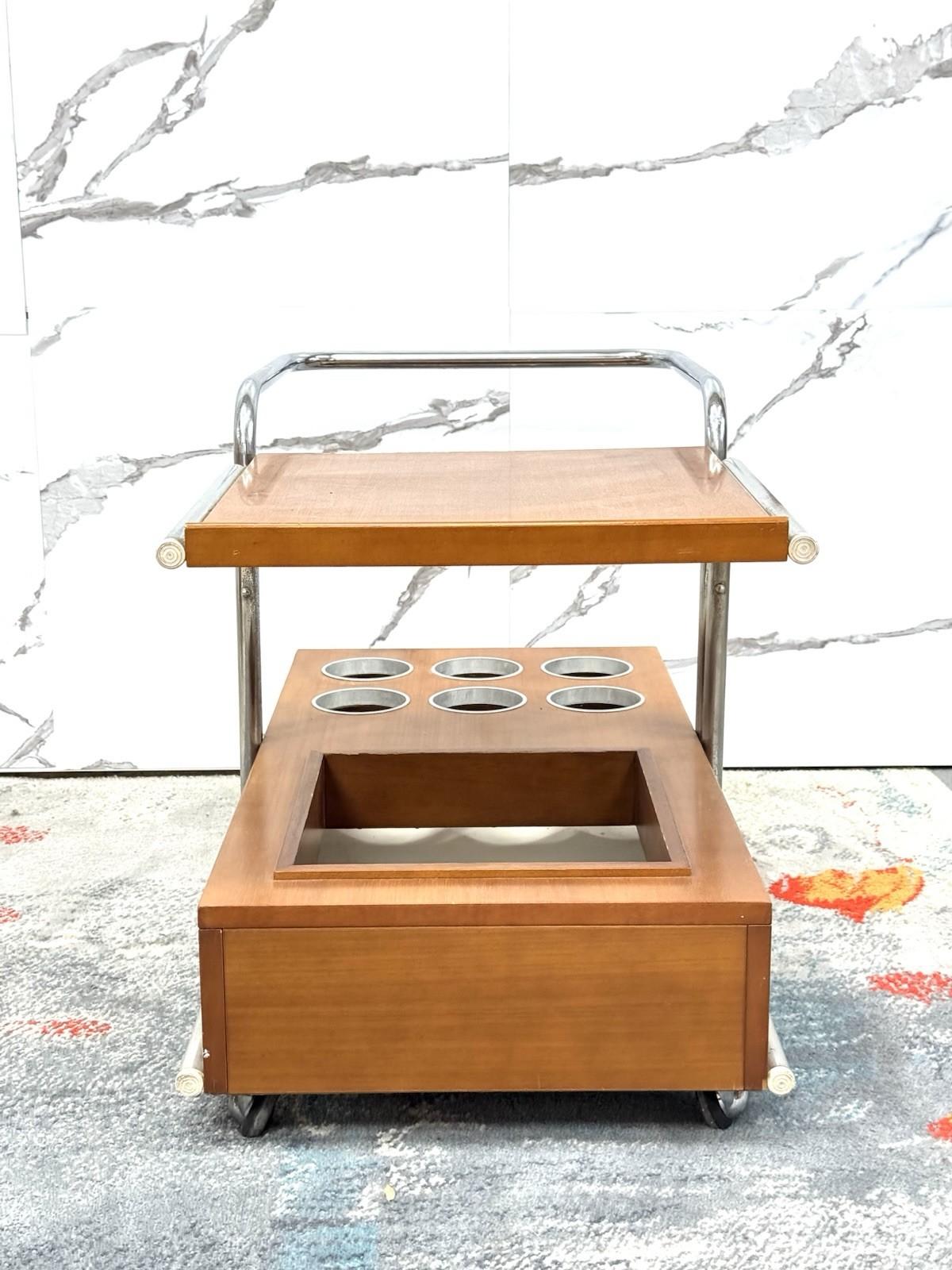 Carrello Portavivande Bauhaus Marcel Breuer Style 1970’s Design Modernariato For Sale 4