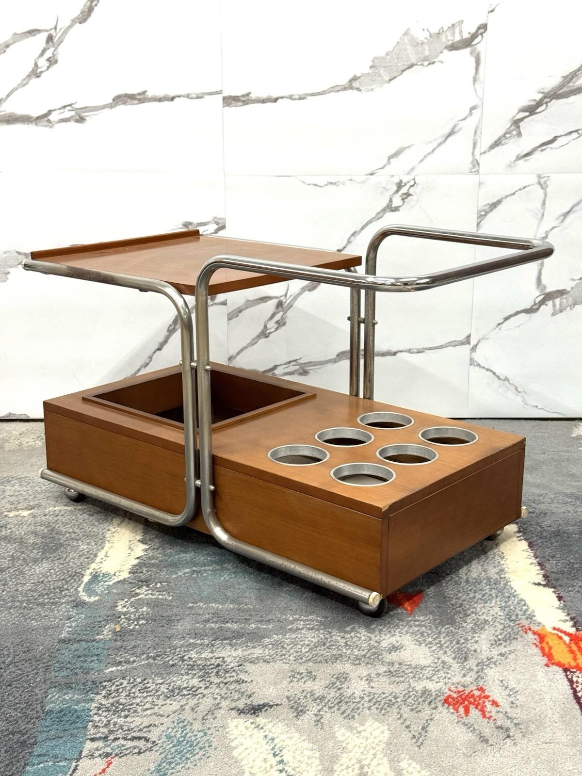Carrello Portavivande Bauhaus Marcel Breuer Style 1970’s Design Modernariato In Excellent Condition For Sale In Taranto, IT