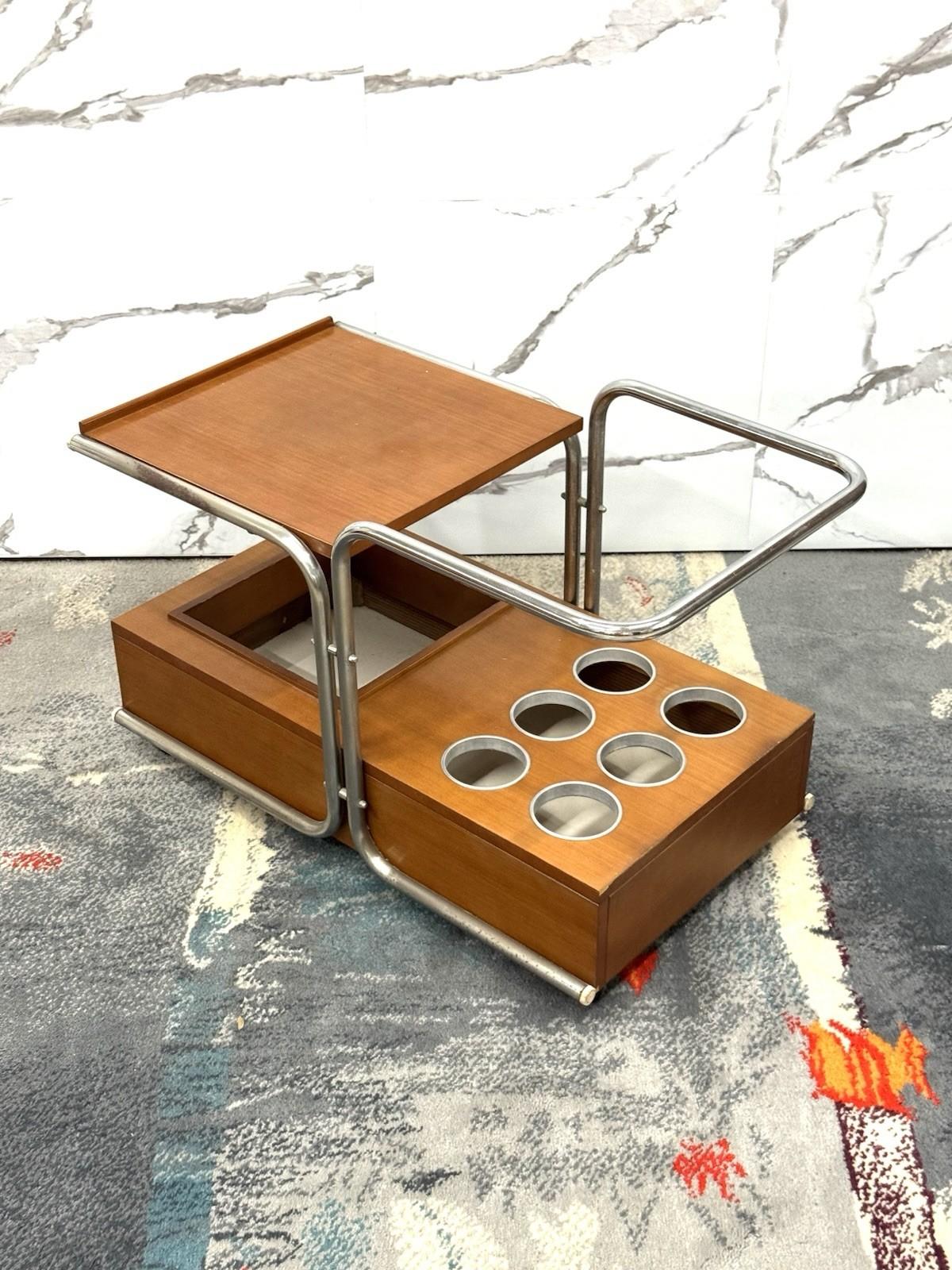 Late 20th Century Carrello Portavivande Bauhaus Marcel Breuer Style 1970’s Design Modernariato For Sale