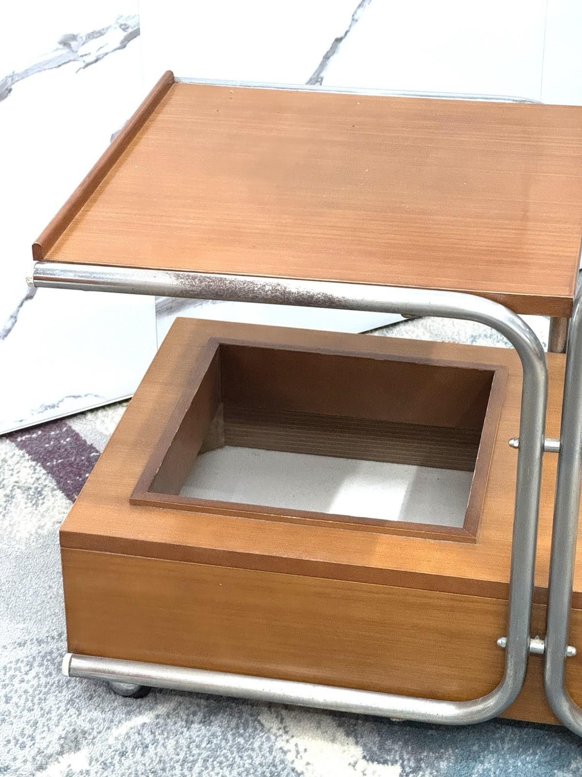 Steel Carrello Portavivande Bauhaus Marcel Breuer Style 1970’s Design Modernariato For Sale