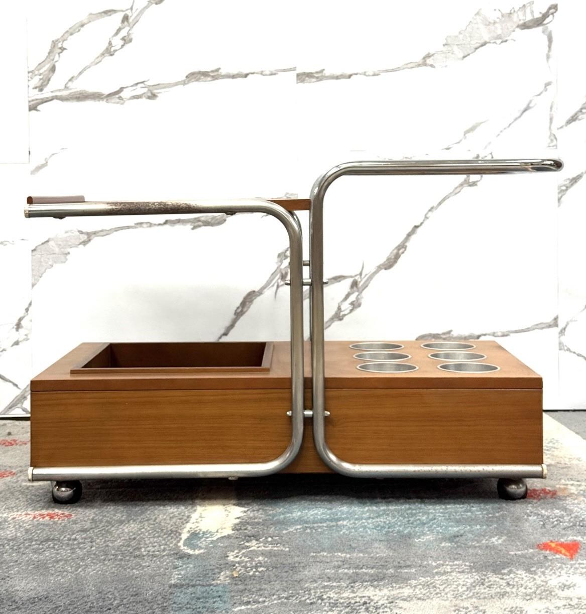 Carrello Portavivande Bauhaus Marcel Breuer Style 1970’s Design Modernariato For Sale 2