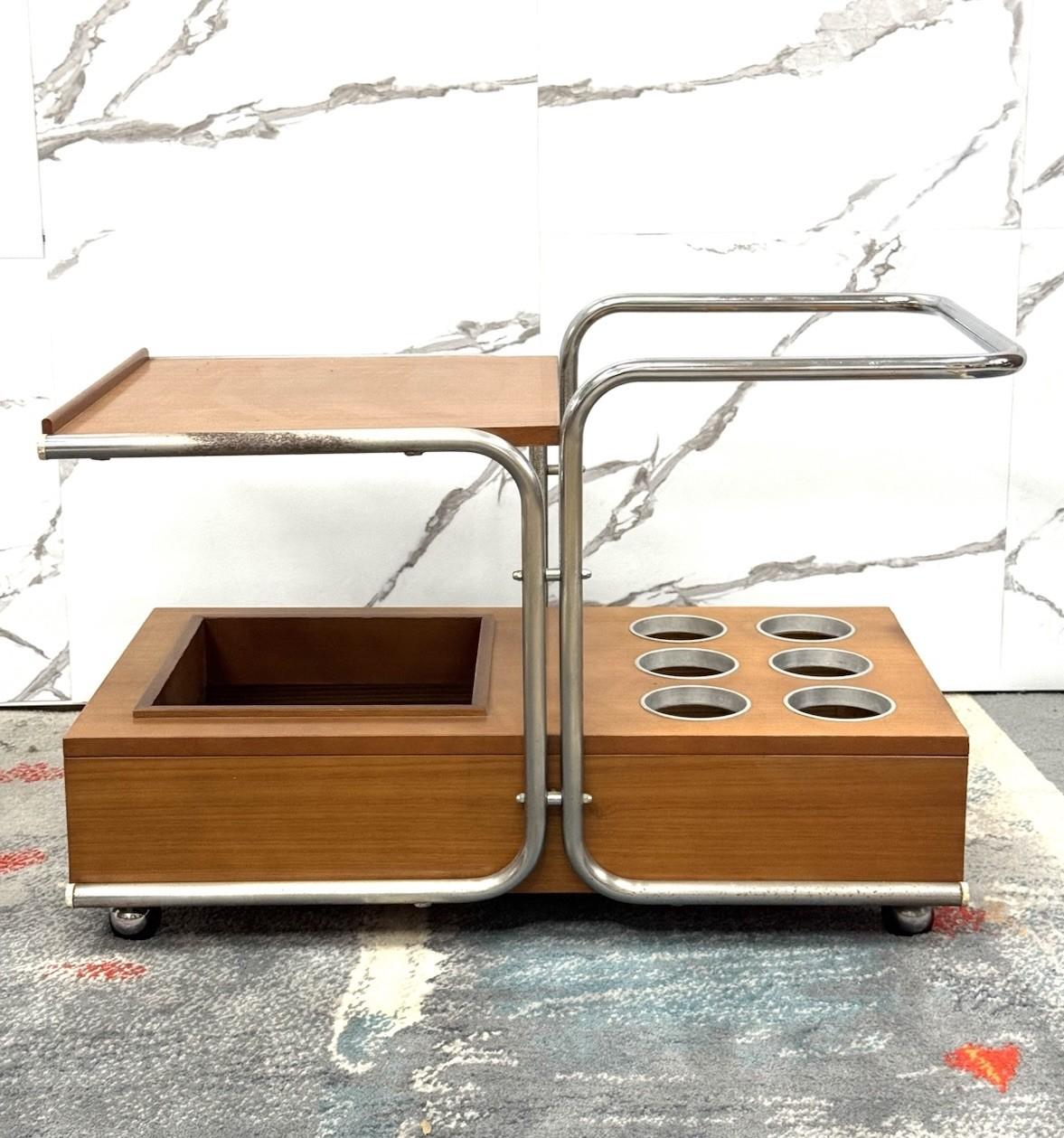 Carrello Portavivande Bauhaus Marcel Breuer Style 1970’s Design Modernariato For Sale 3