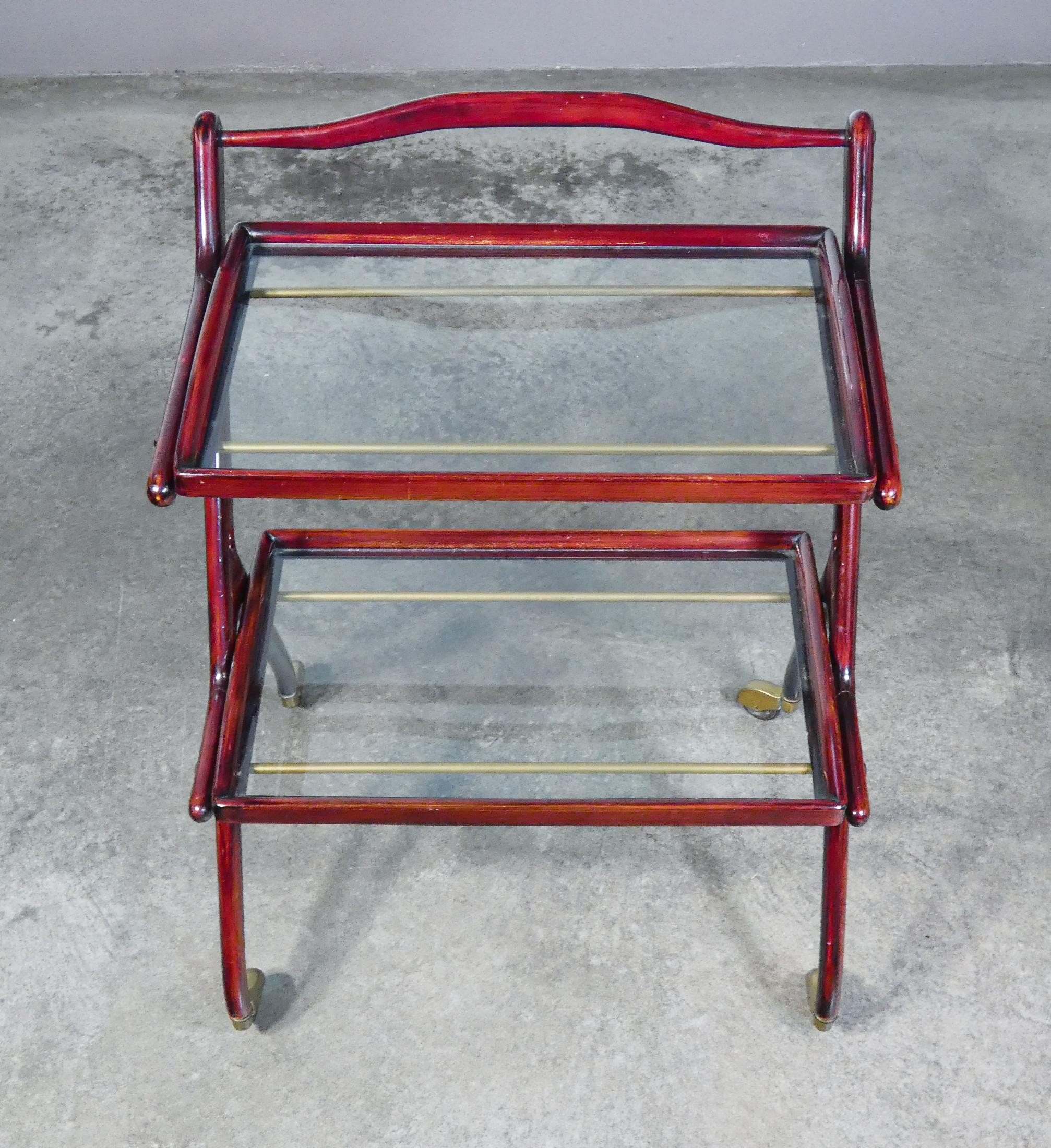 Ico PARISI design food cart, two removable trays. Italy, 1950s For Sale 4