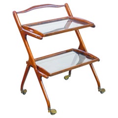 Ico PARISI design food cart, two removable trays. Italy, 1950s